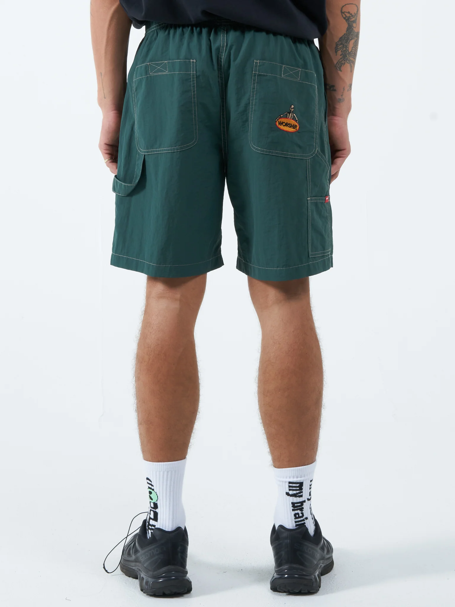 Lay Doubt Nylon Carpenter Short  - Deep Lake Green - Image 2
