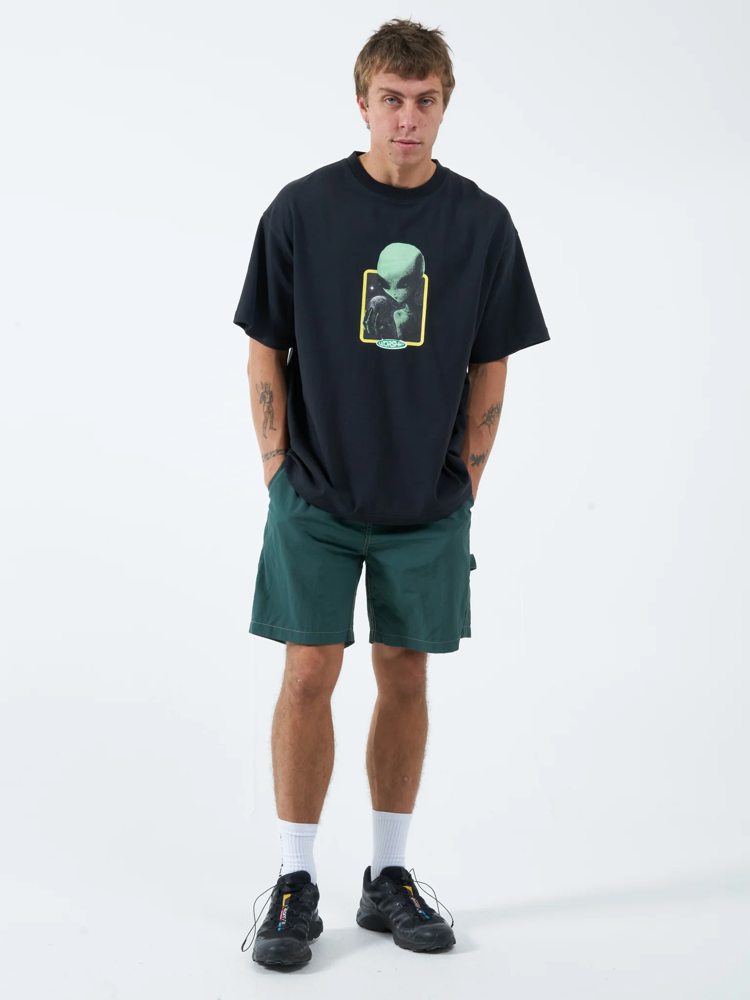 Lay Doubt Nylon Carpenter Short  - Deep Lake Green - Image 4