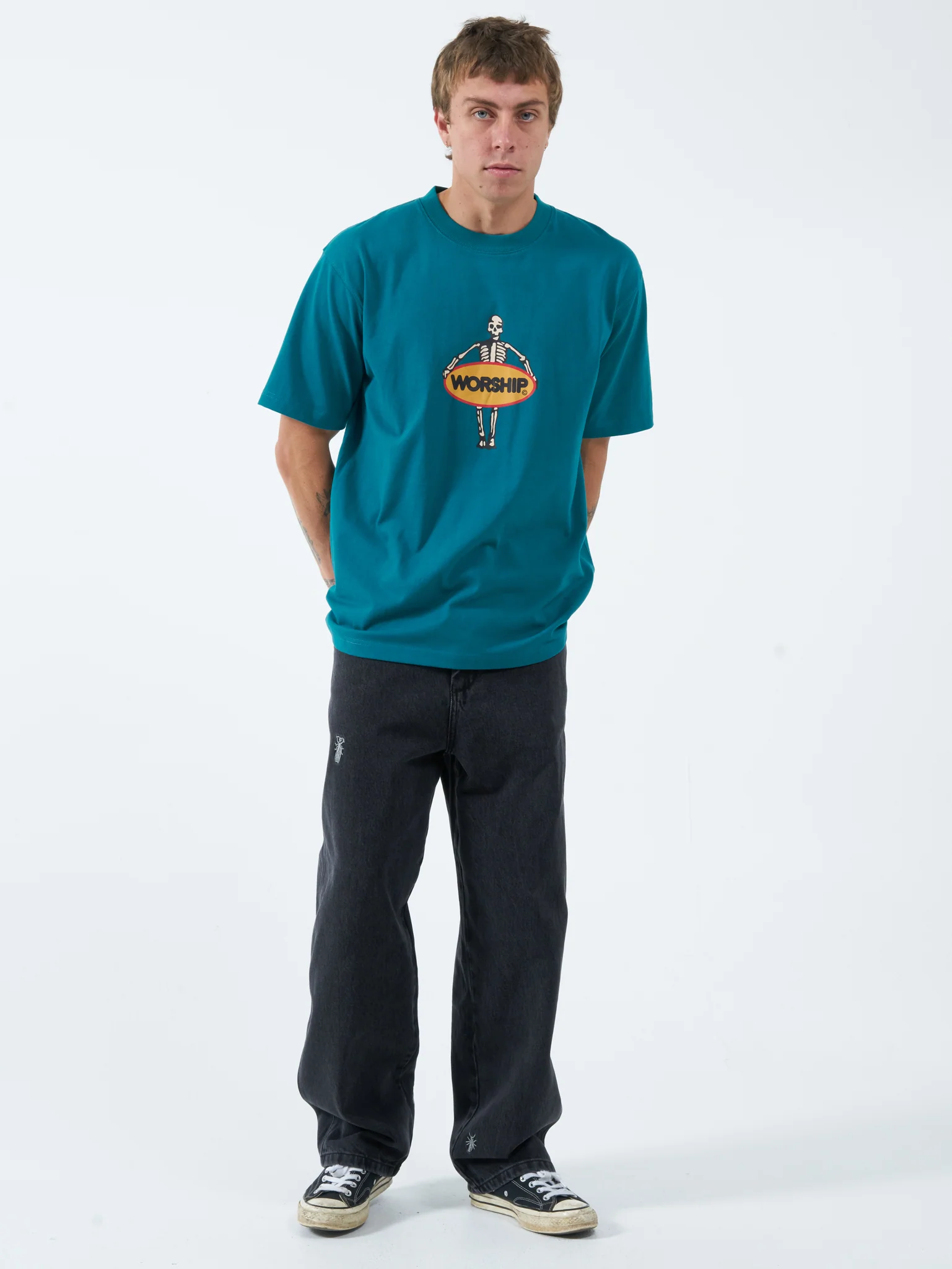Lay Doubt Tee - Deep Lake Green - Image 4