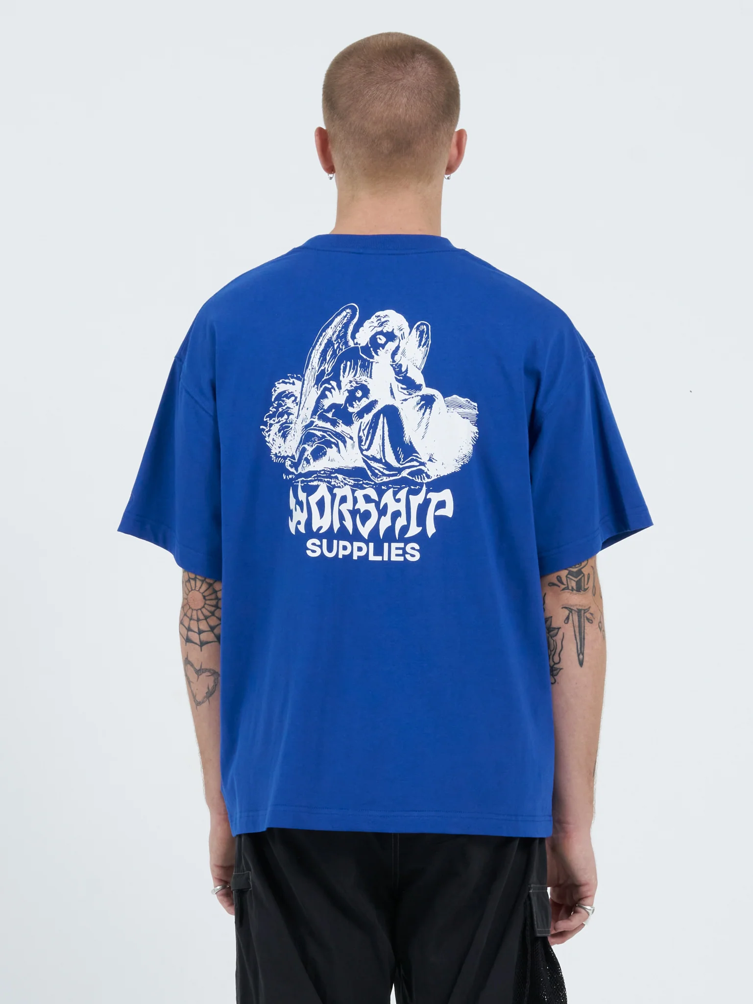 Lean On Me Over Size Tee - Blue - Image 2