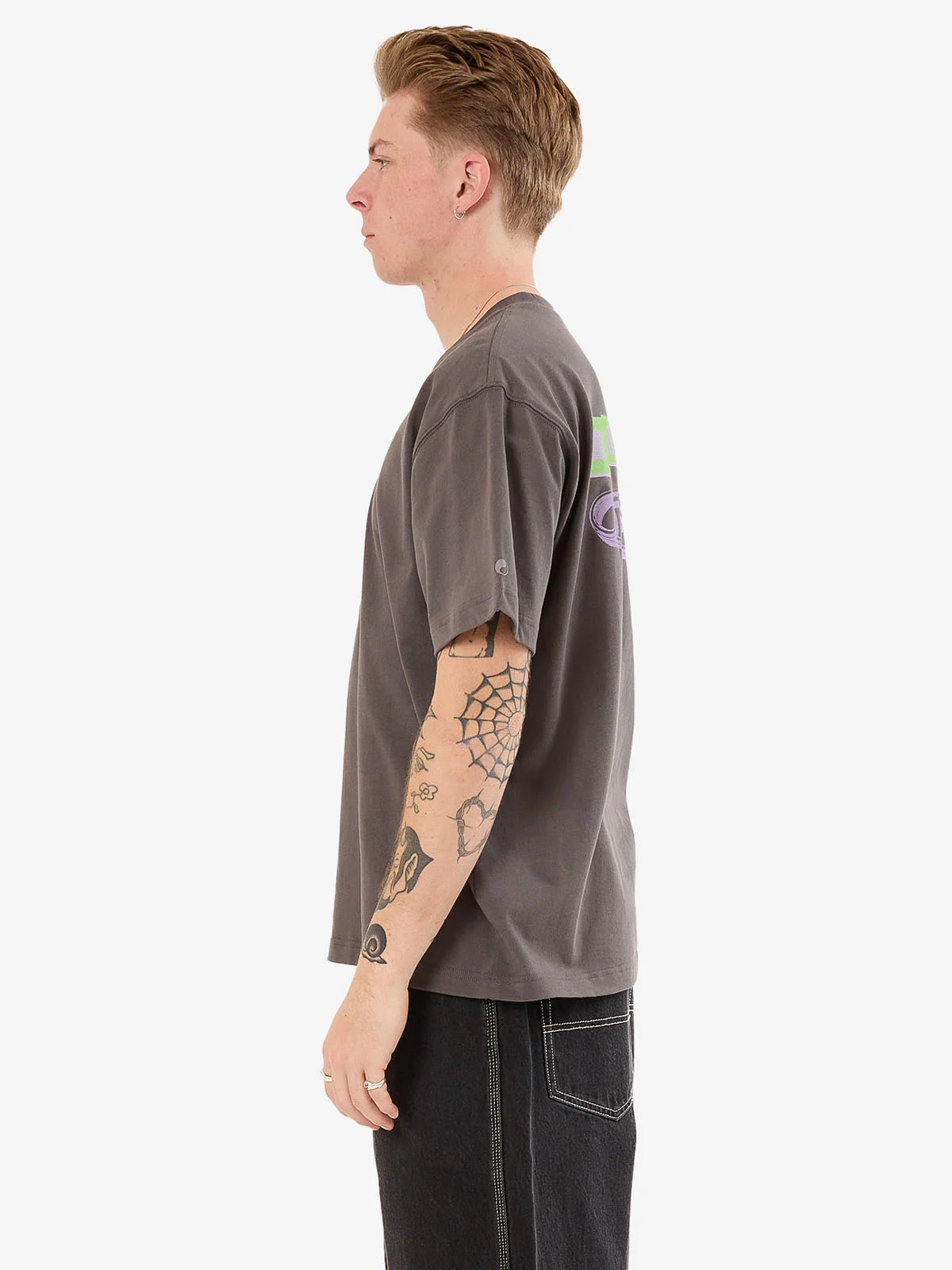 Lil Mo Tee - Worn Black - Image 5