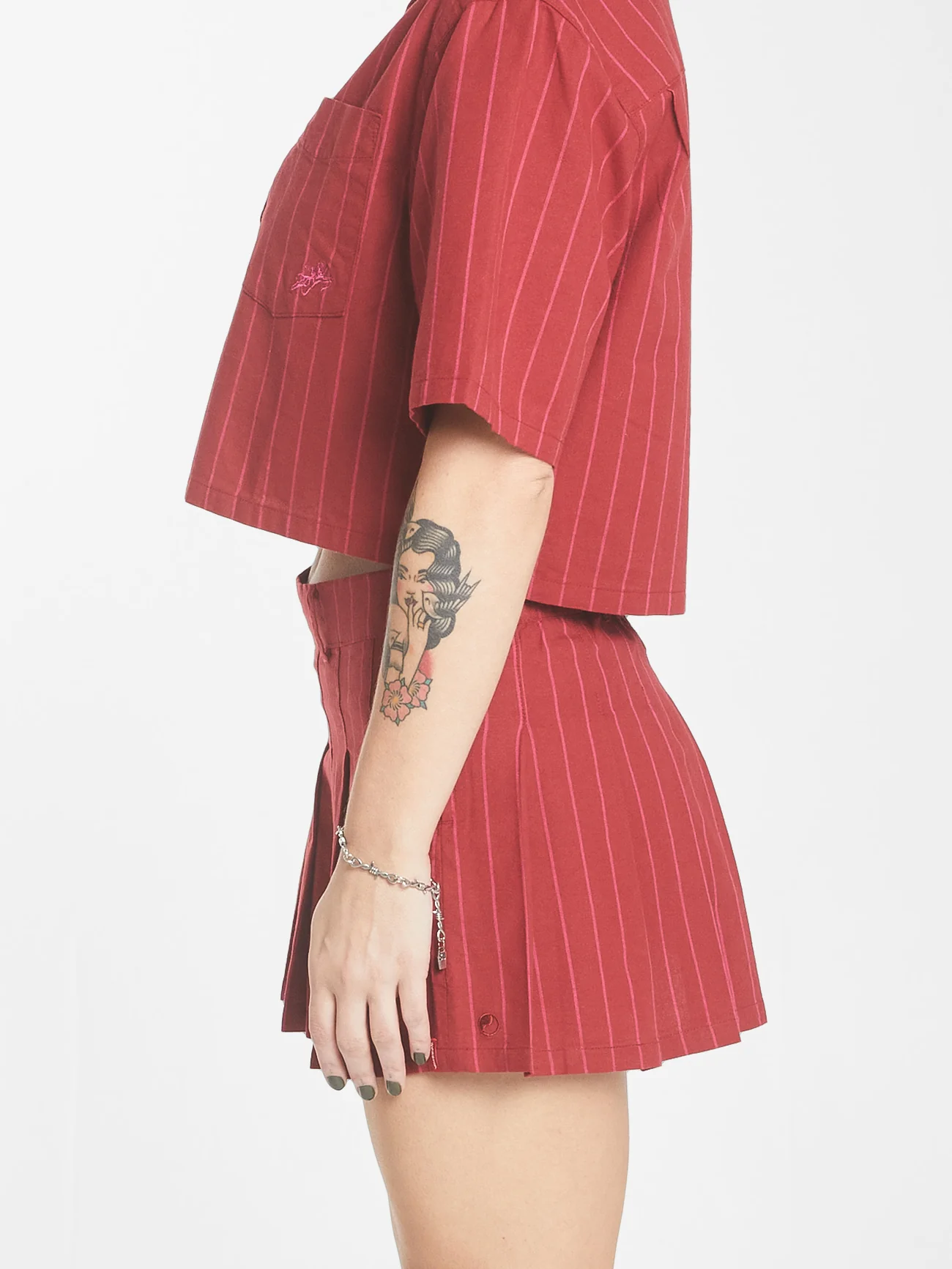 Logic Pleat Mini Skirt - Late Night Port - Image 4