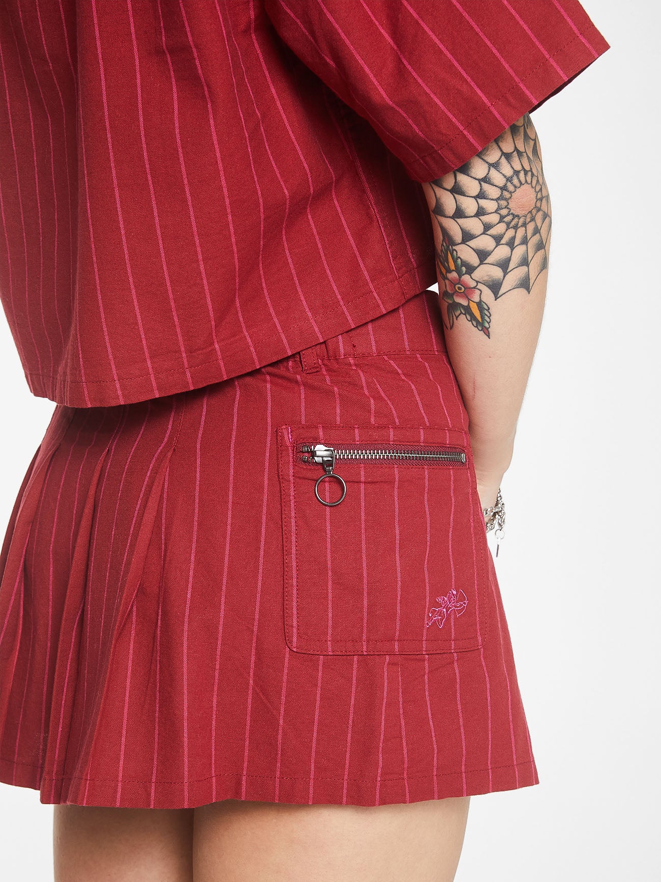 Logic Pleat Mini Skirt - Late Night Port - Image 5