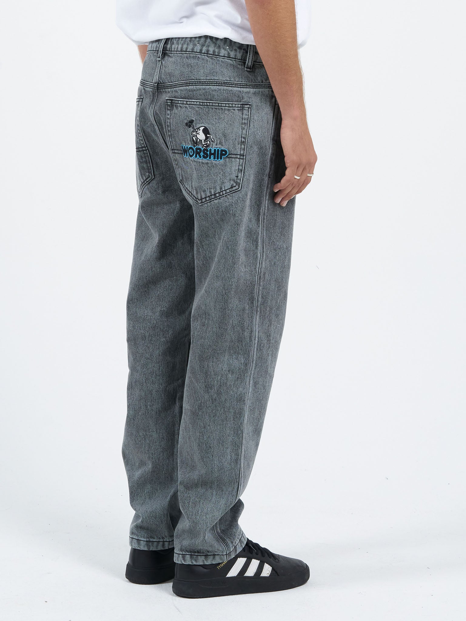 Lounger Scoot Jean - Raged Grey-Black - Image 6