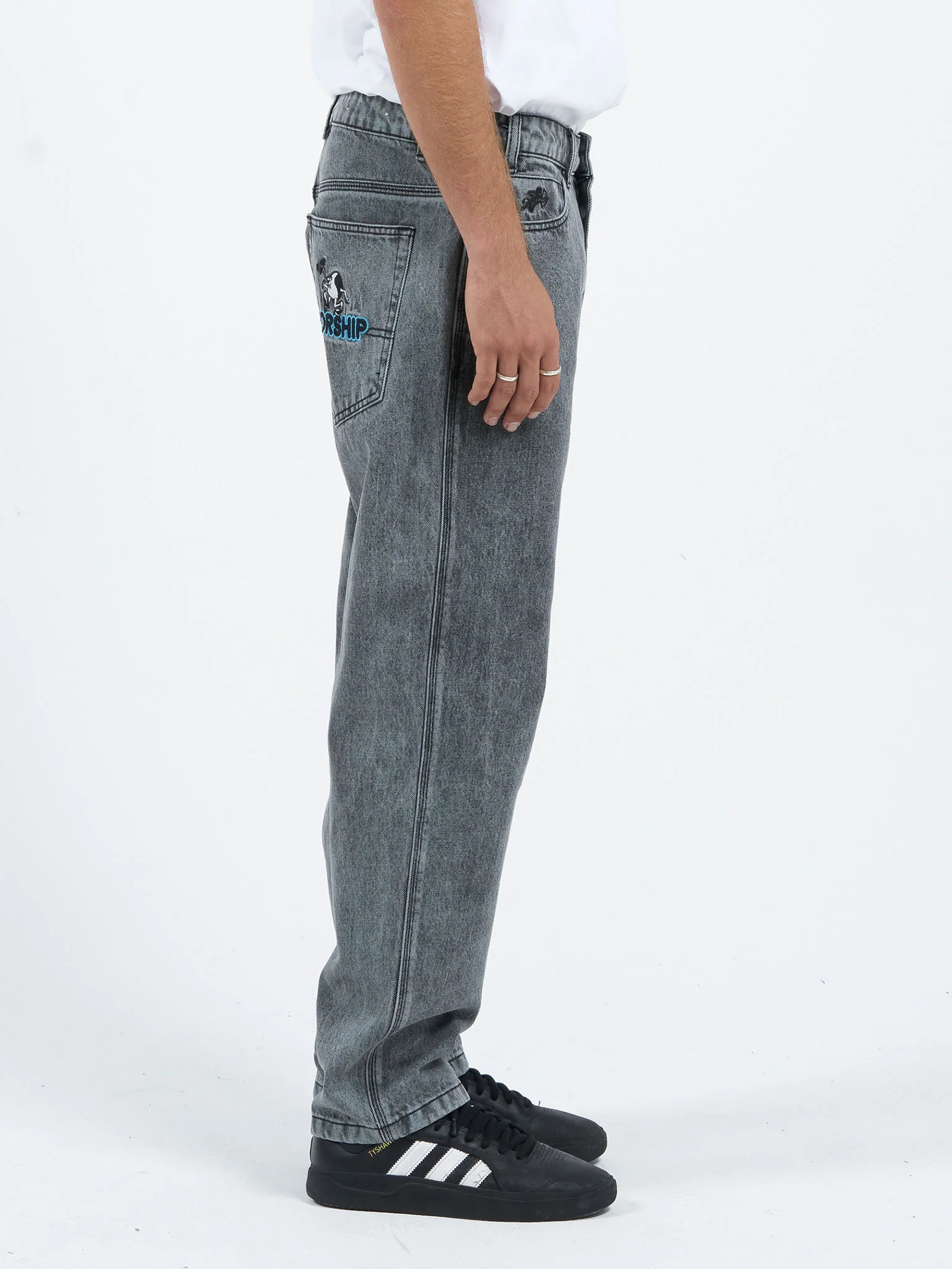 Lounger Scoot Jean - Raged Grey-Black - Image 7