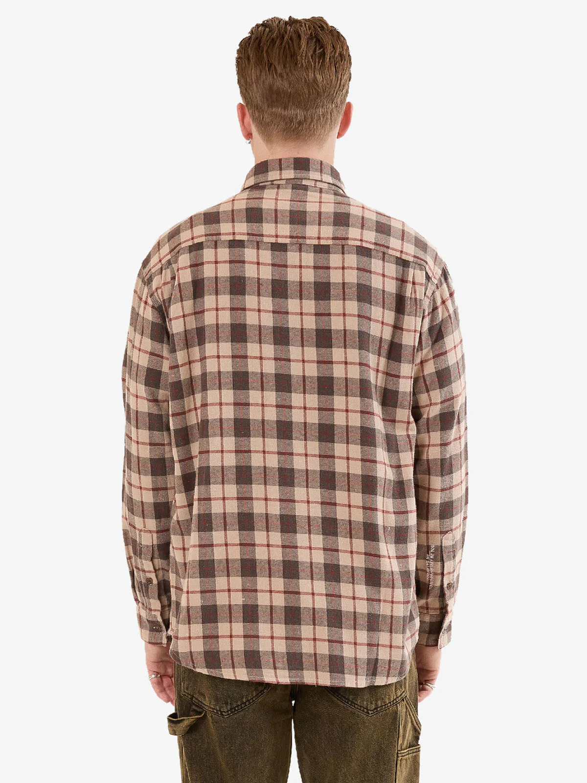 Maybe Today Long Sleeve Flannel Shirt - Grey - Image 2