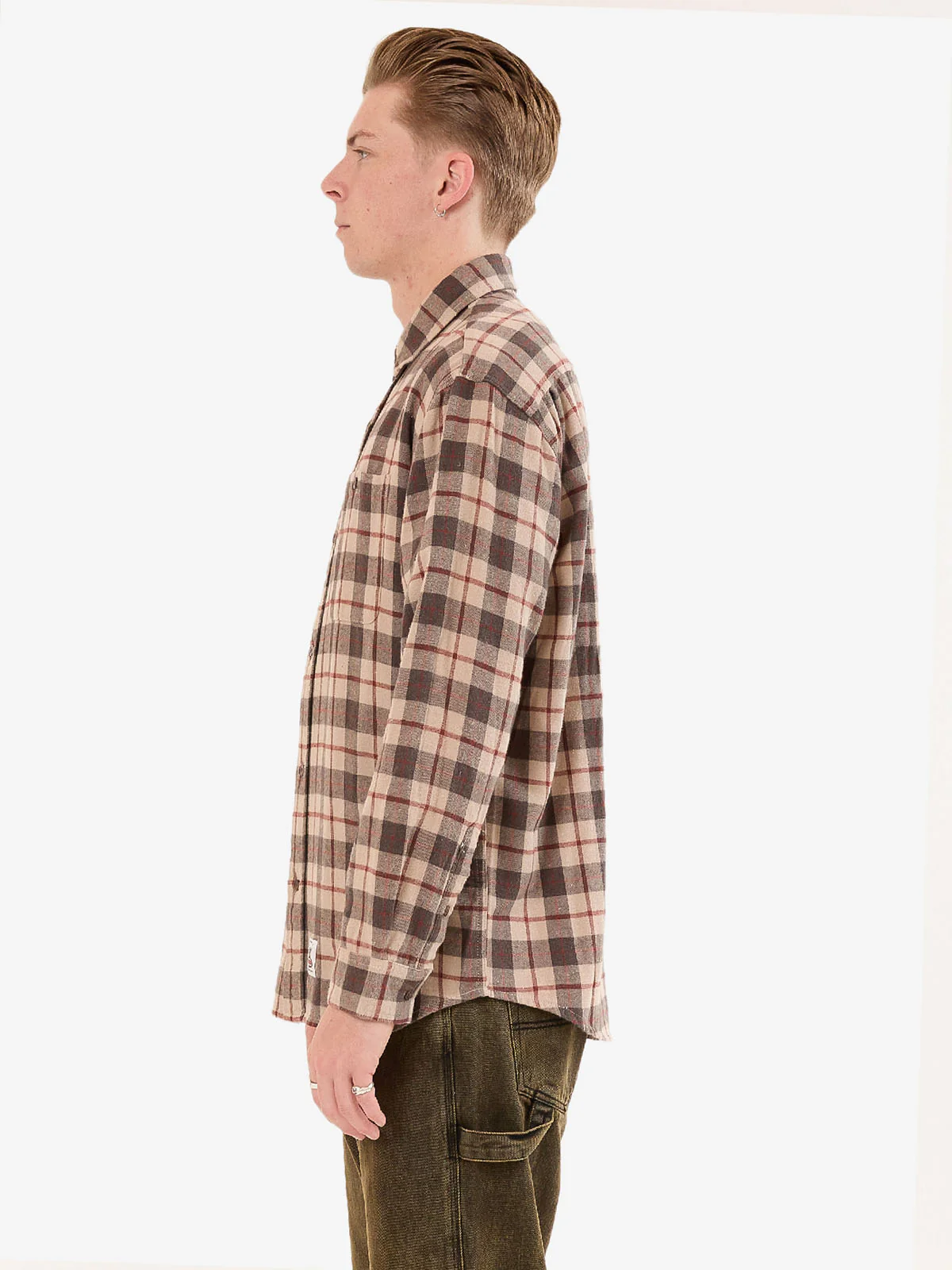 Maybe Today Long Sleeve Flannel Shirt - Grey - Image 5