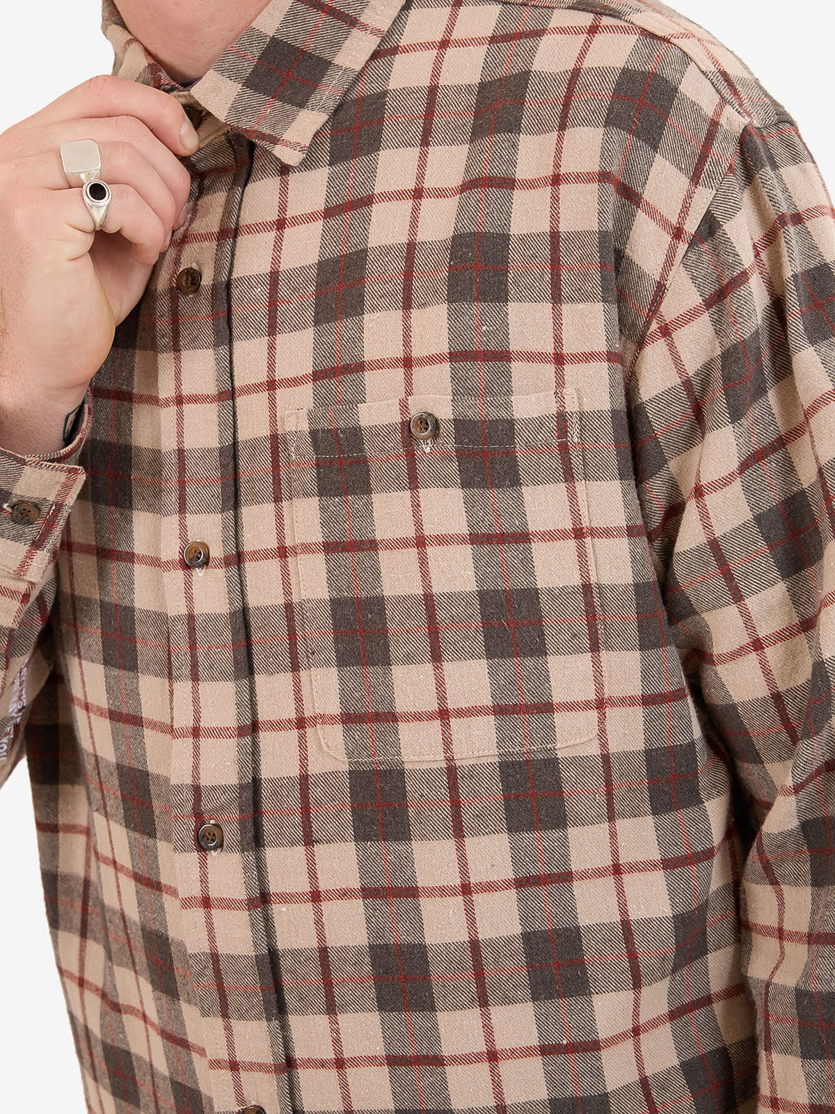 Maybe Today Long Sleeve Flannel Shirt - Grey - Image 6