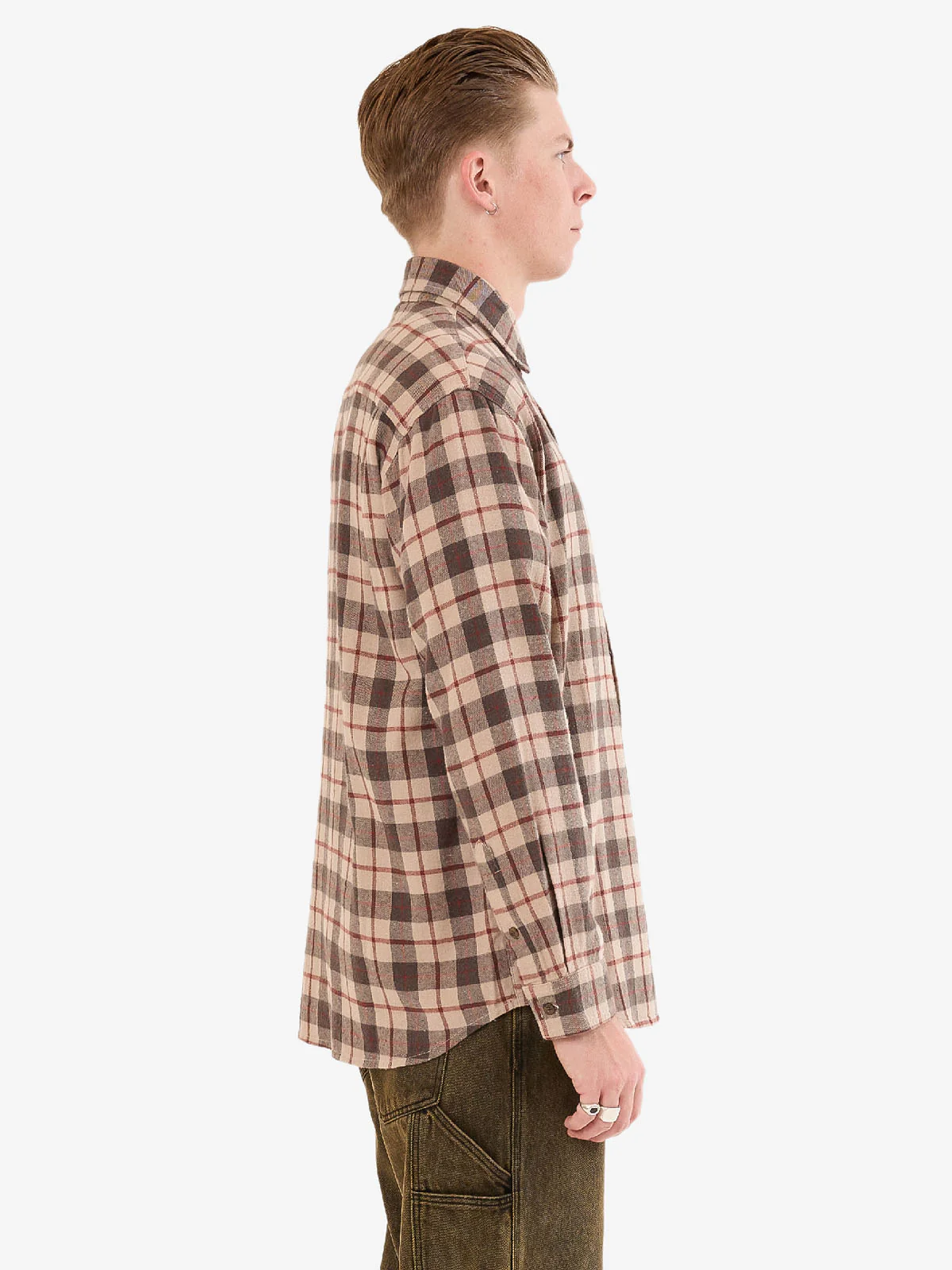 Maybe Today Long Sleeve Flannel Shirt - Grey - Image 7