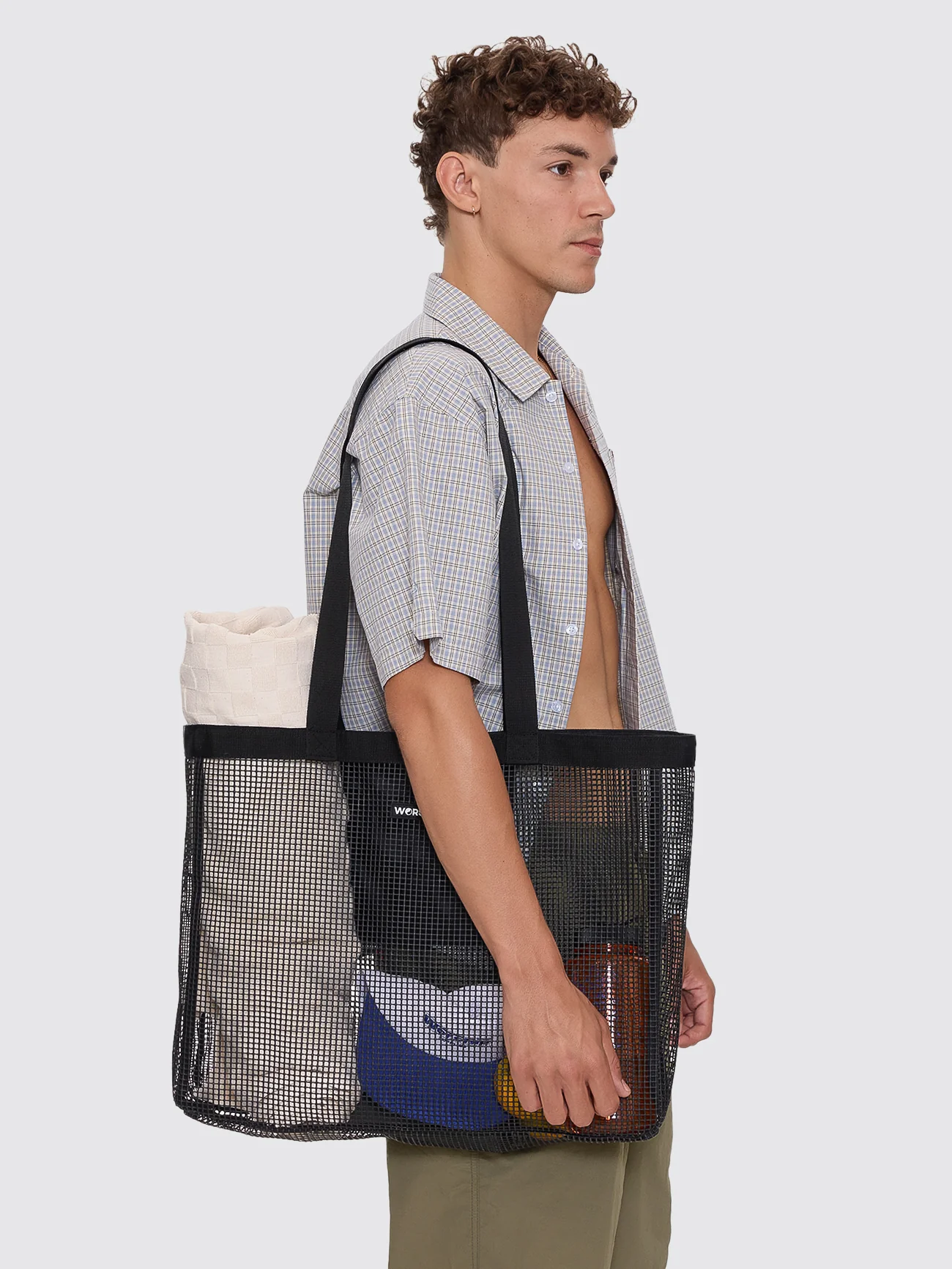 Mesh Beach Carry Bag - Black - Image 2