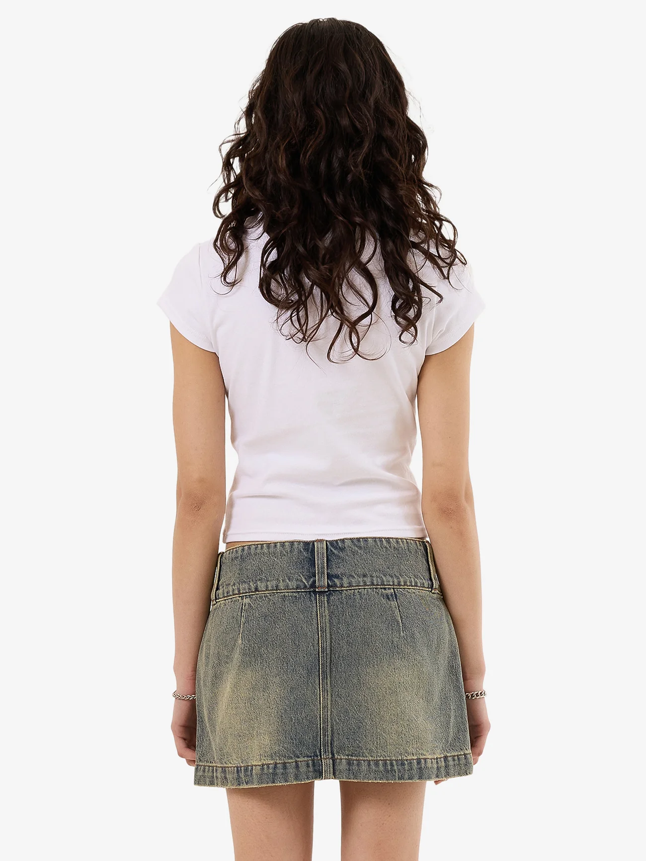 Messenger Cap Sleeve Tee - White - Image 2
