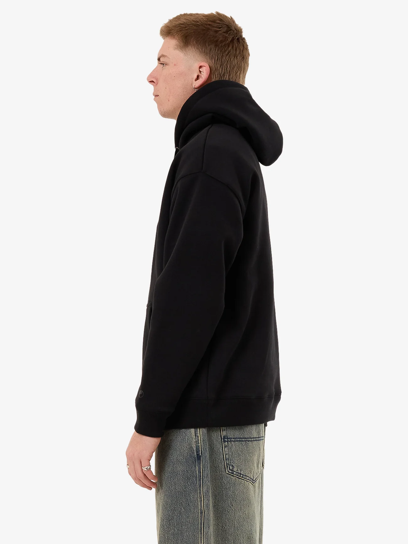 Messenger Pull Over Hood - Black - Image 3