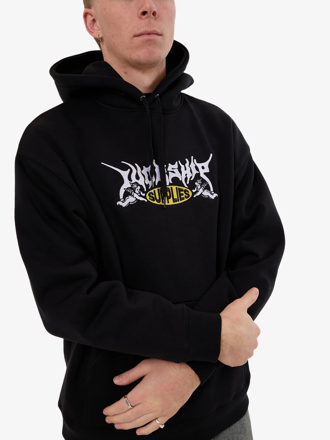 Messenger Pull Over Hood - Black - Image 8