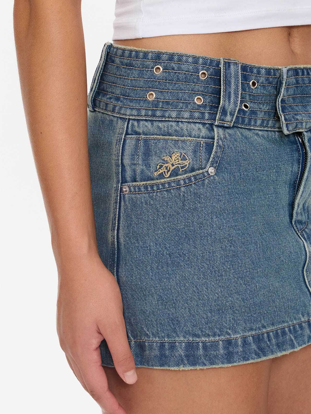 Naughtie Micro Skirt - Rogue Blue - Image 2