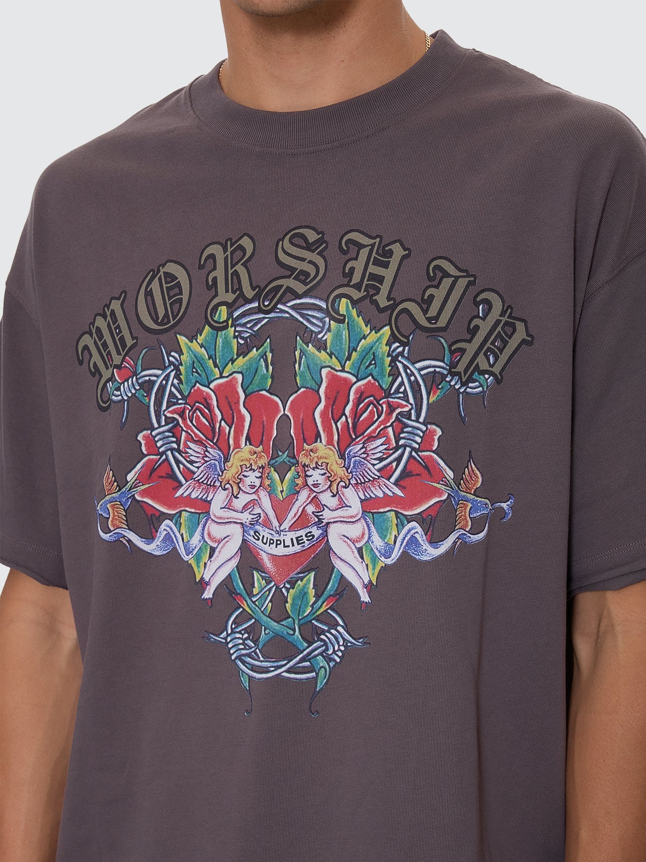 Ned Oversize Tee - Worn Black - Image 2