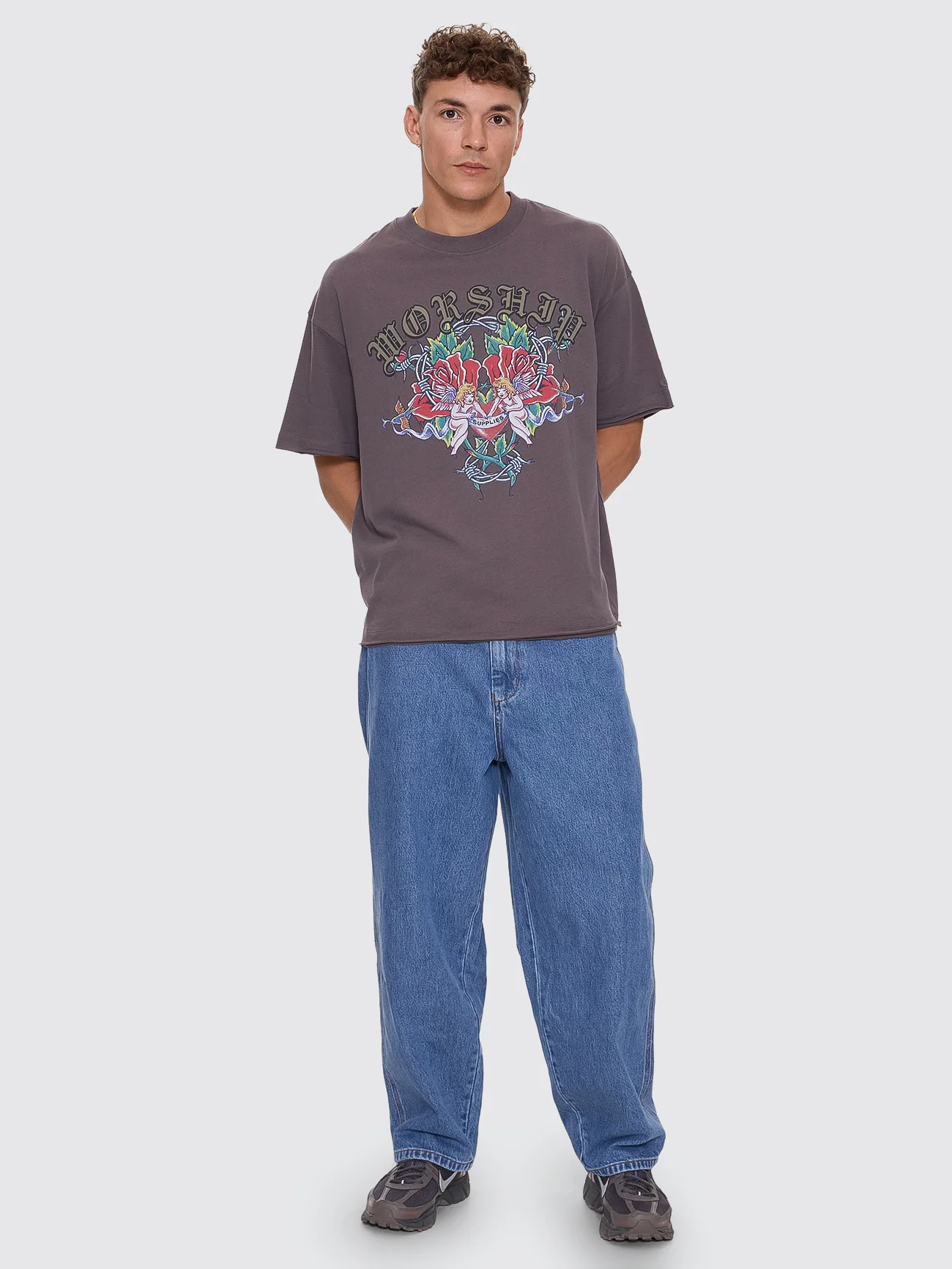 Ned Oversize Tee - Worn Black - Image 4