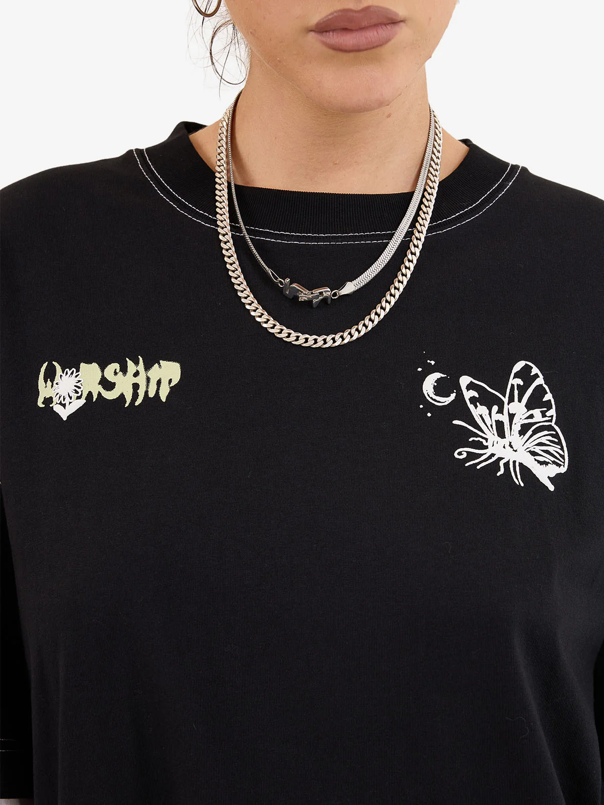 Never Assume Oversize Double Sleeve Tee - Black - Image 3