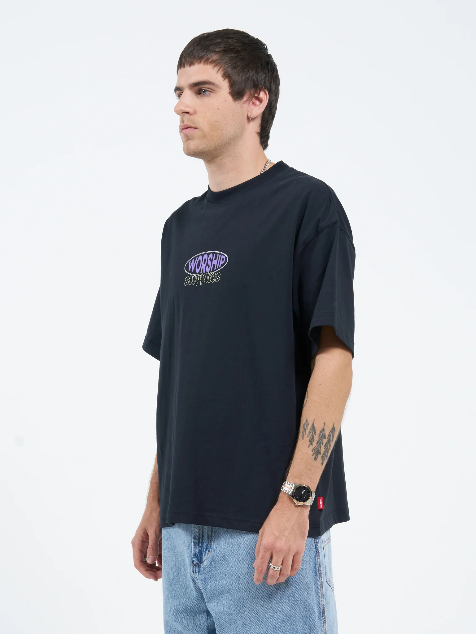 New Tricks Oversize Tee - Washed Black - Image 3