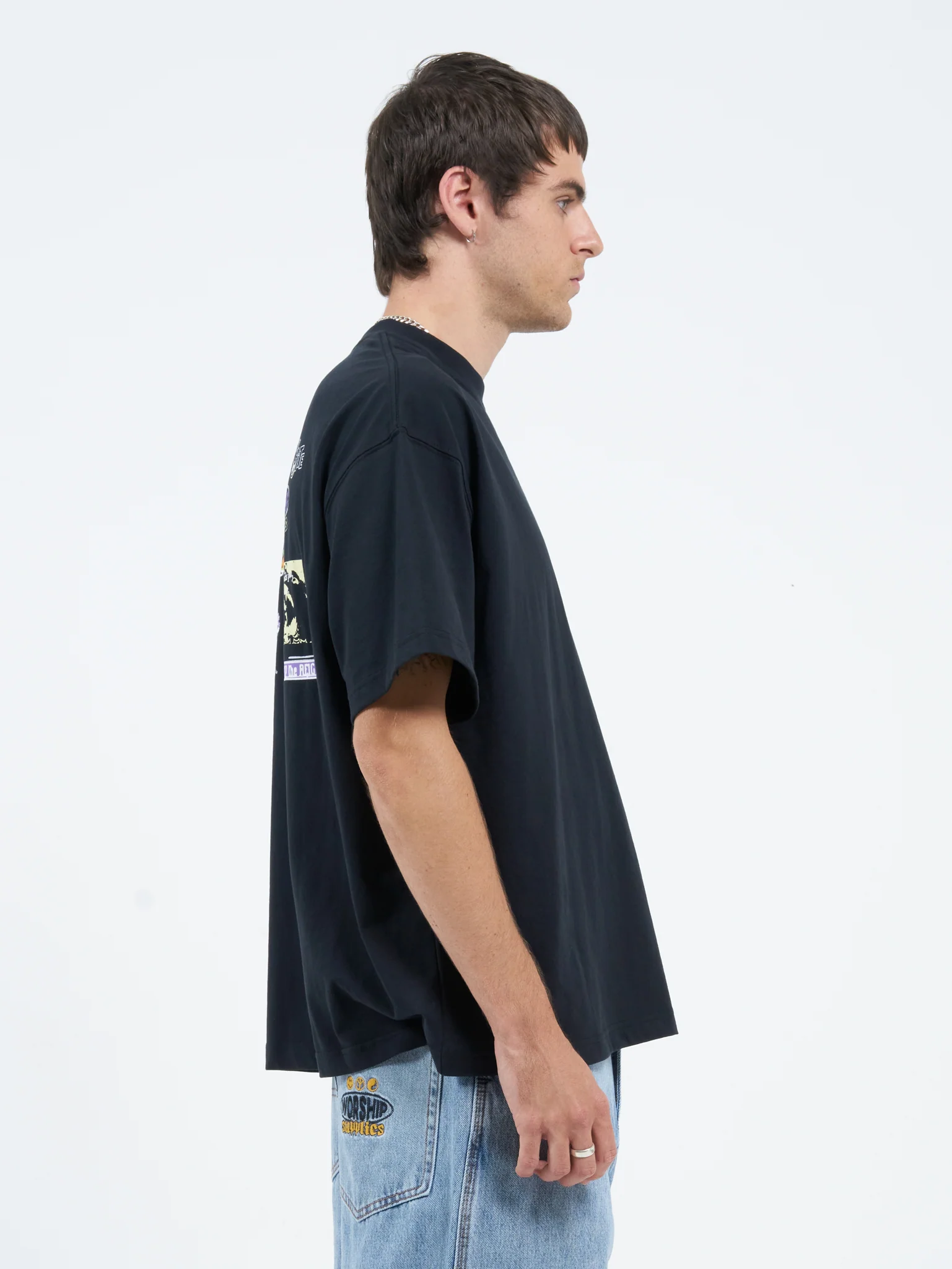 New Tricks Oversize Tee - Washed Black - Image 7