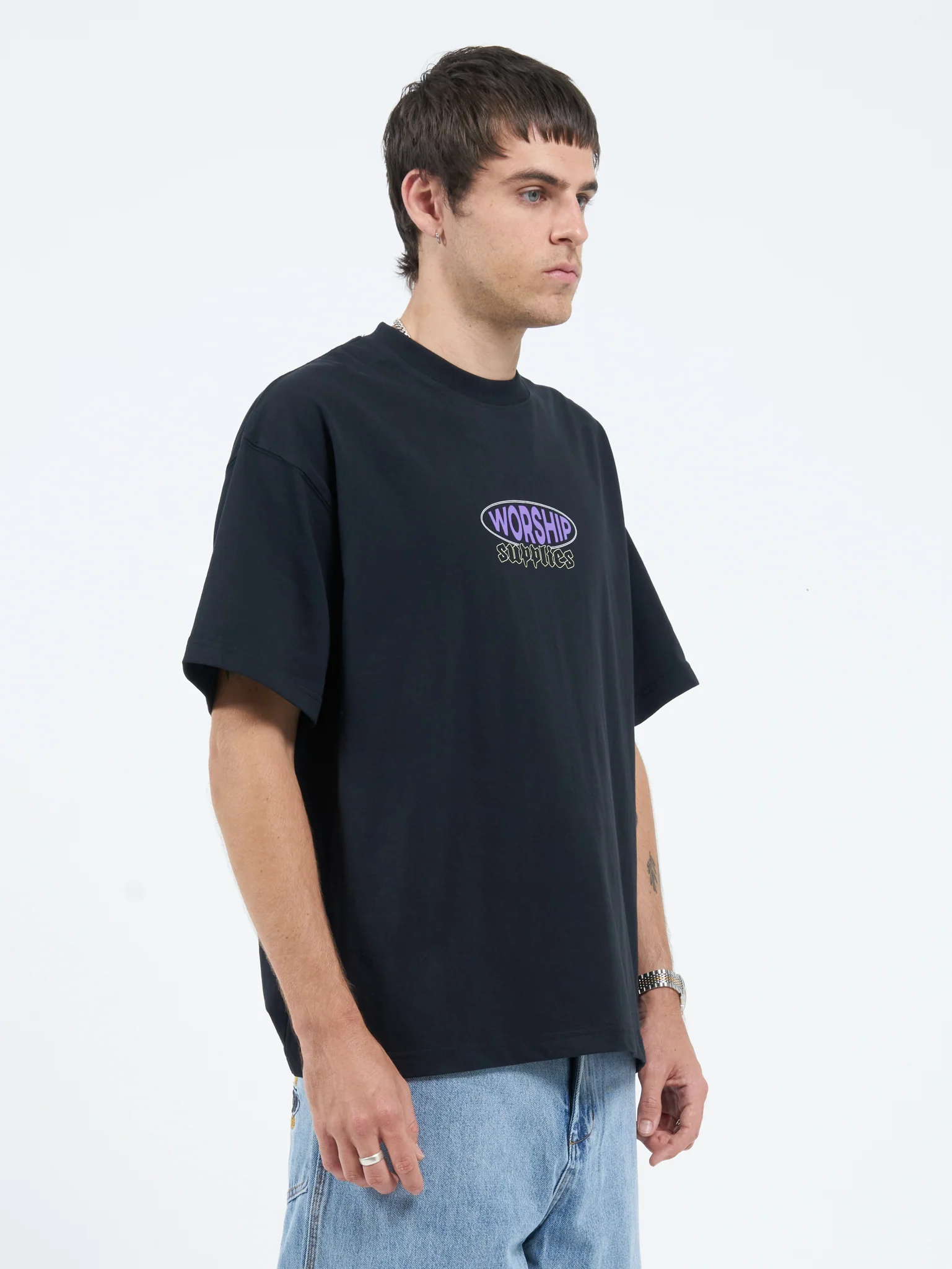 New Tricks Oversize Tee - Washed Black - Image 8