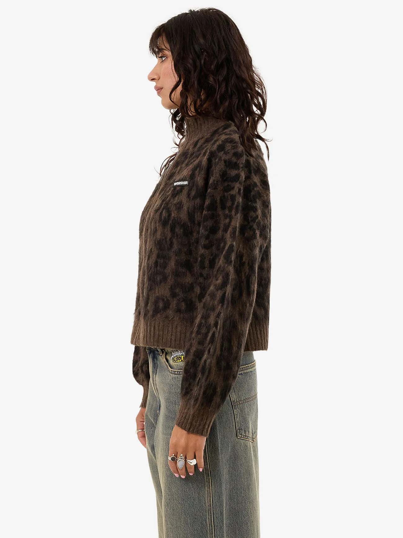Night Prowler Zip Front Knit - Shroom - Image 3