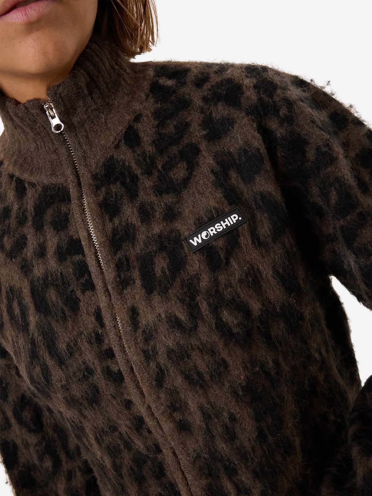 Night Prowler Zip Front Knit - Shroom - Image 5