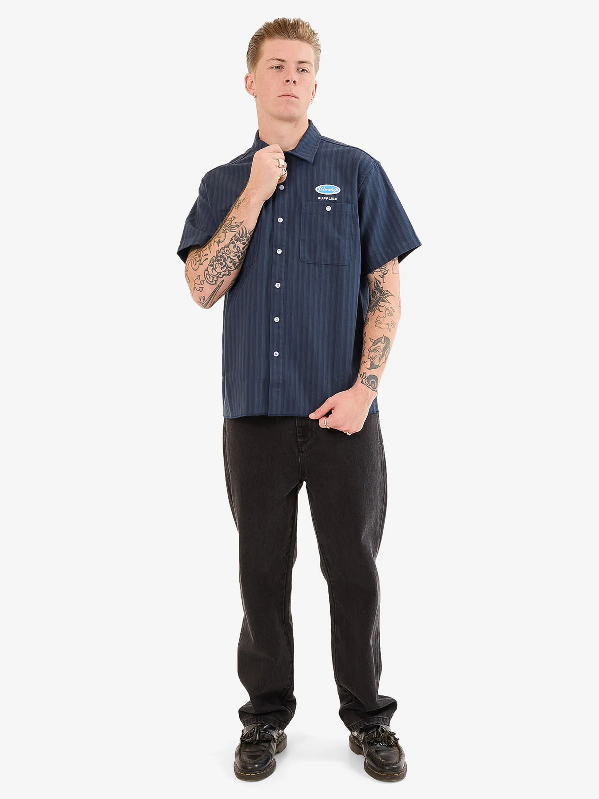 Observer Short Sleeve Shirt - Peacoat - Image 7