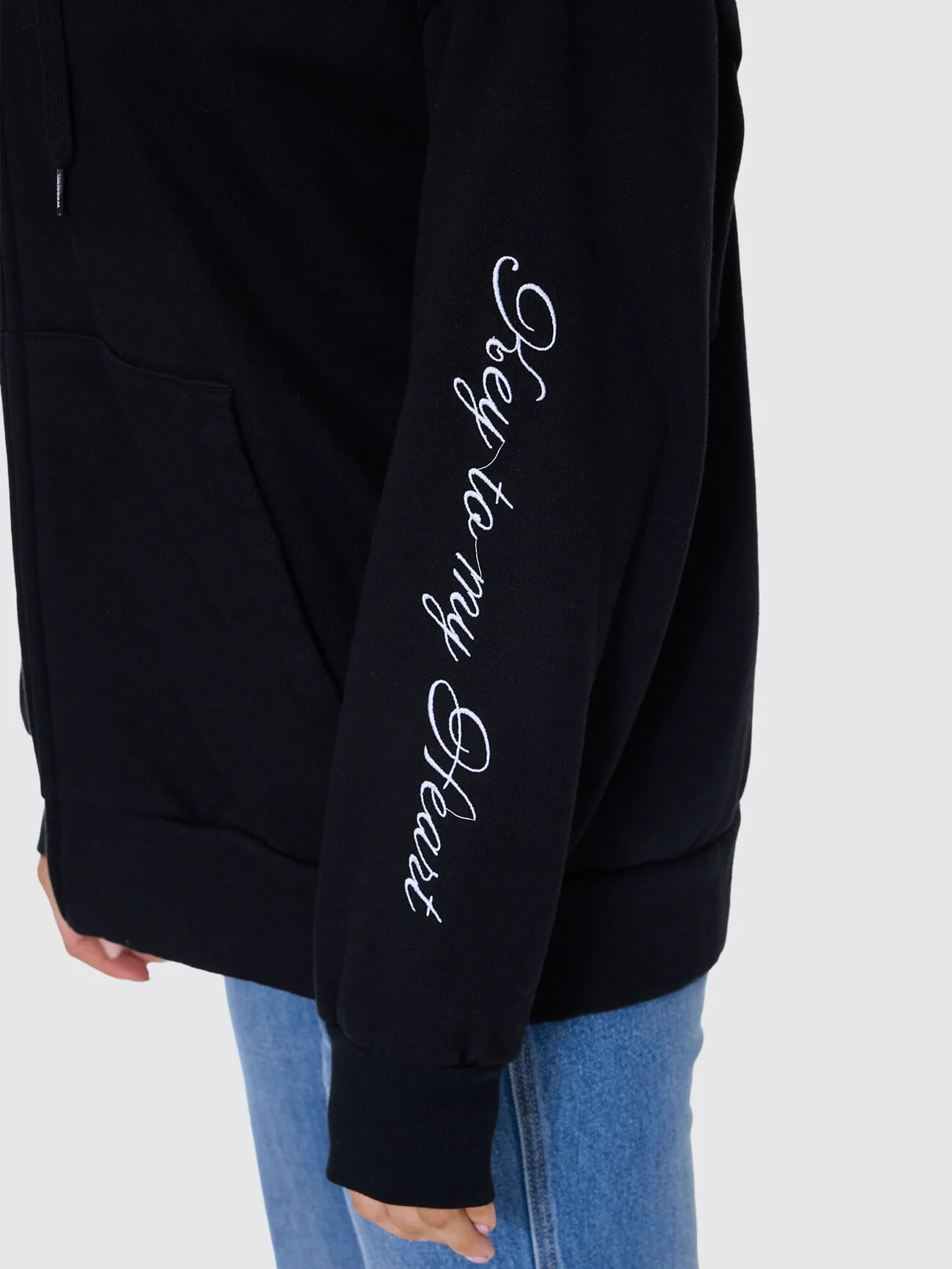 Padlock Zip Front Hood - Black Fur - Image 8