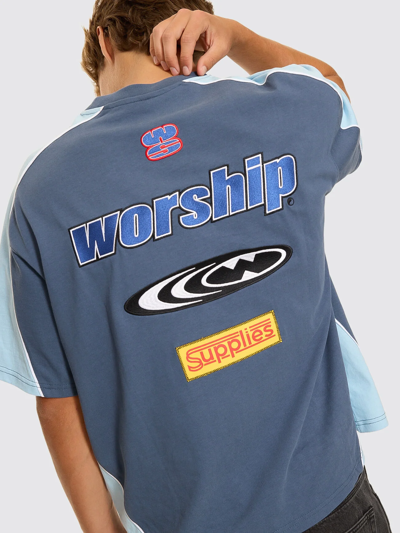Panorama Oversize Panel Tee - Blue - Image 2