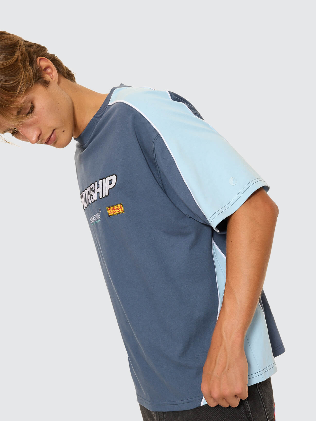 Panorama Oversize Panel Tee - Blue - Image 5