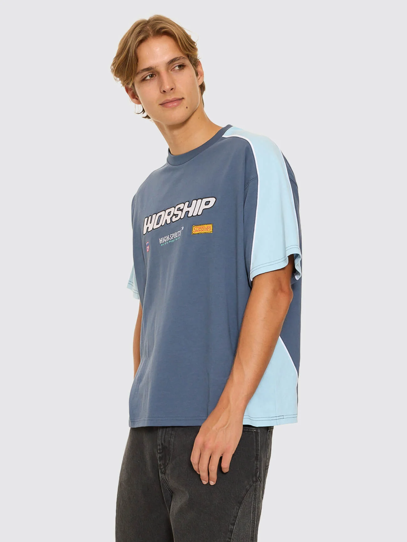 Panorama Oversize Panel Tee - Blue - Image 6