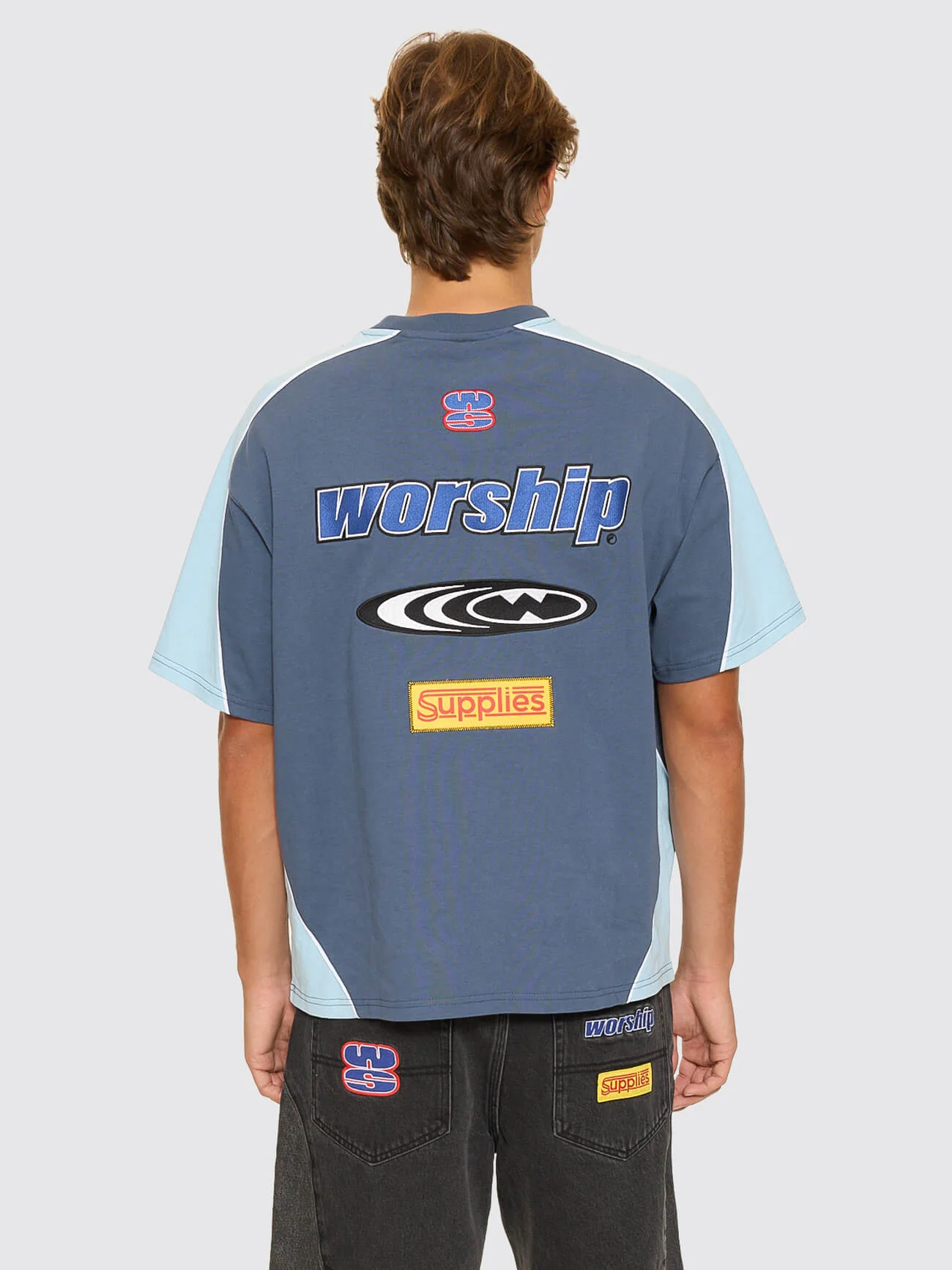Panorama Oversize Panel Tee - Blue - Image 7
