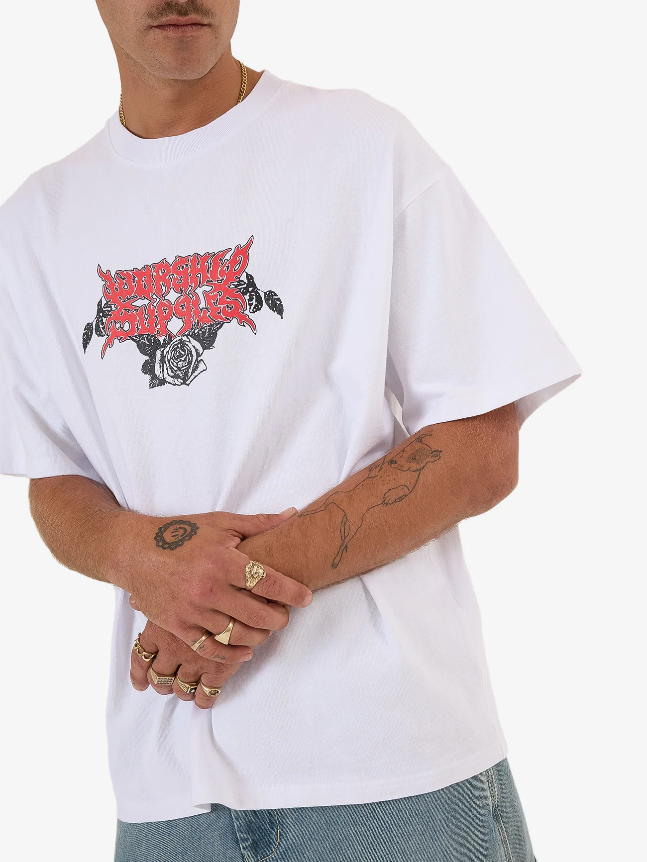 Perch Oversized Tee - White - Image 3
