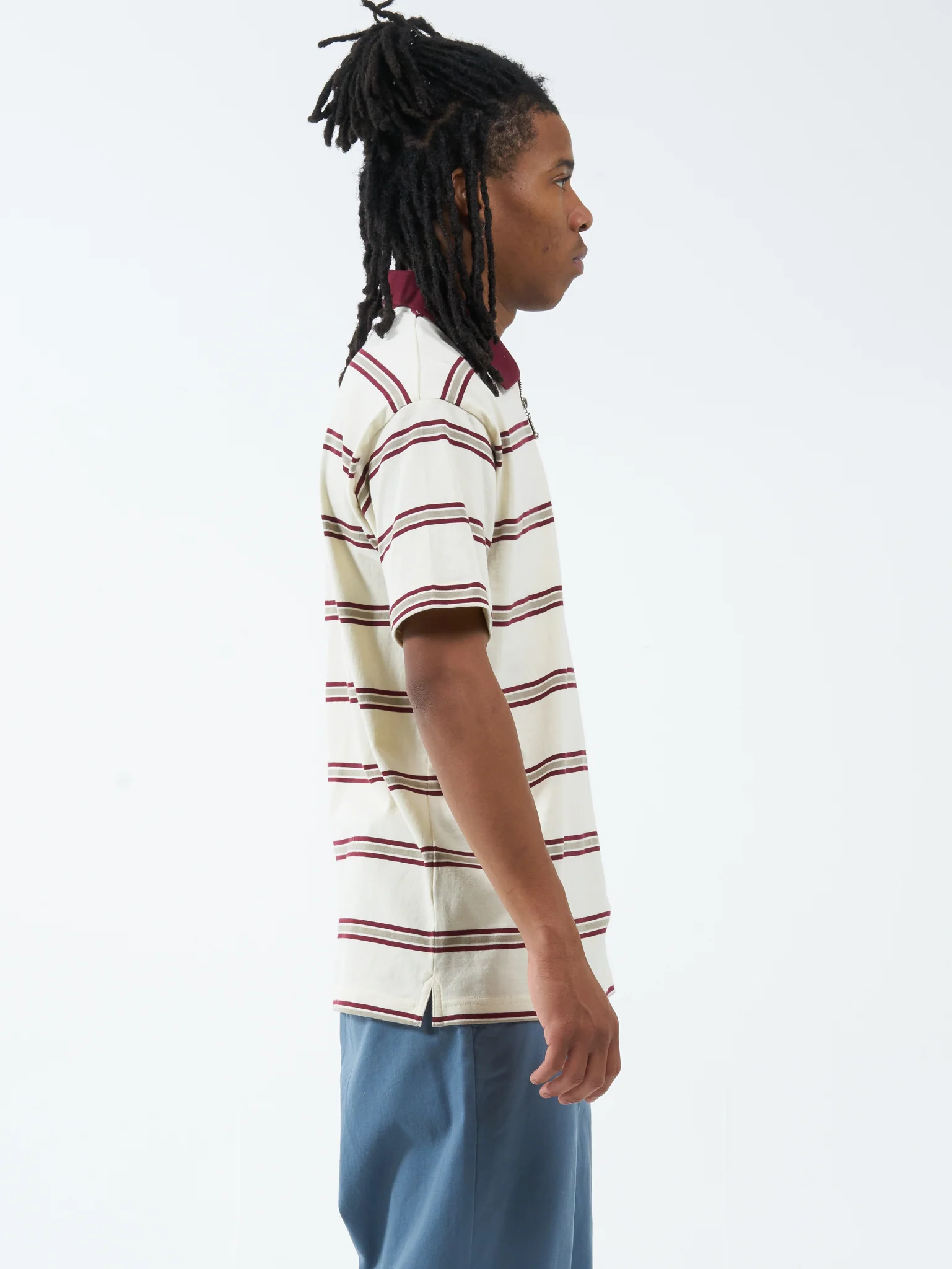 Pipe Dream Stripe SS Polo - White Cap - Image 4