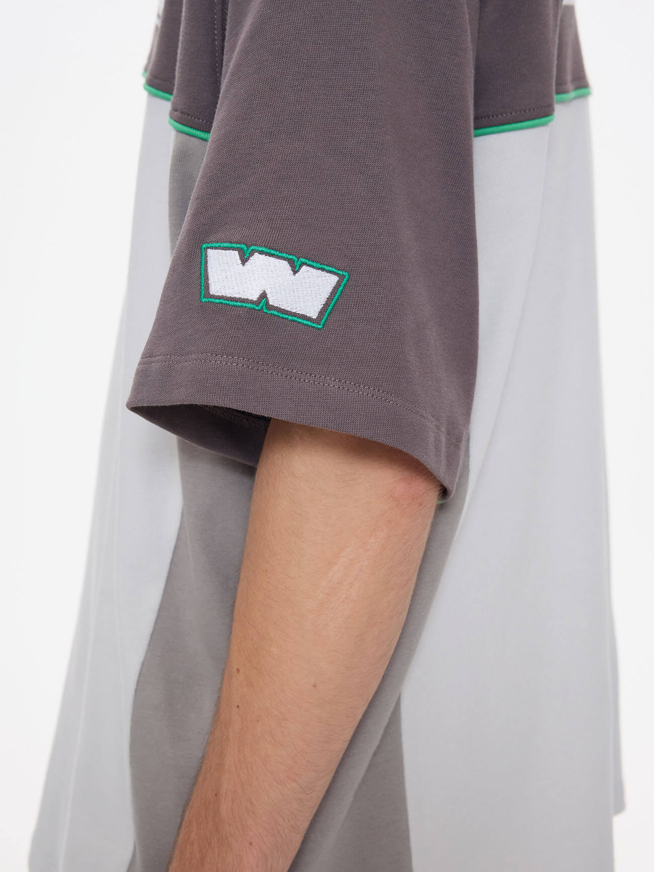 Pit Crew Panel Oversize Raglan Tee - Worn Black - Image 10
