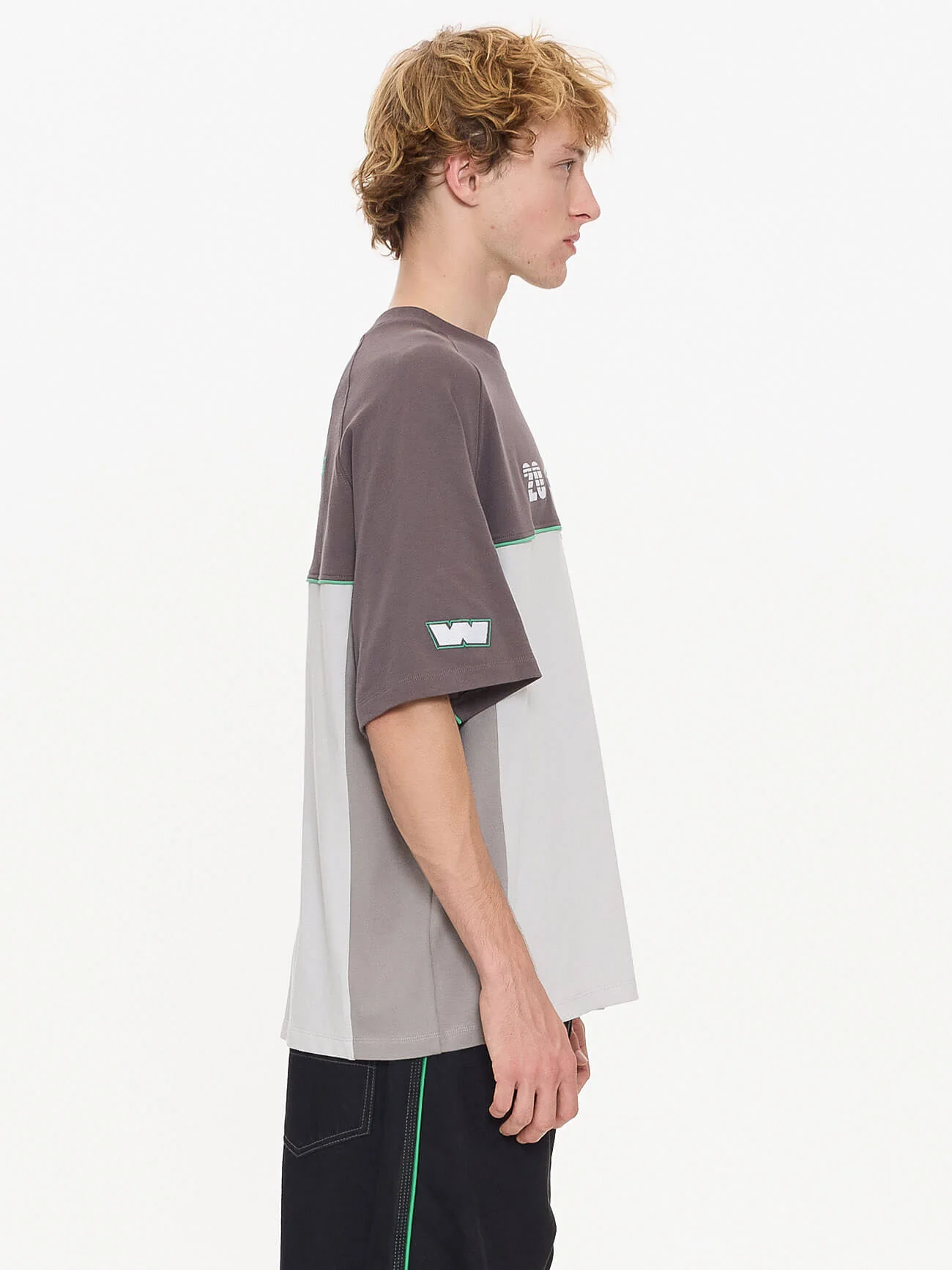 Pit Crew Panel Oversize Raglan Tee - Worn Black - Image 3
