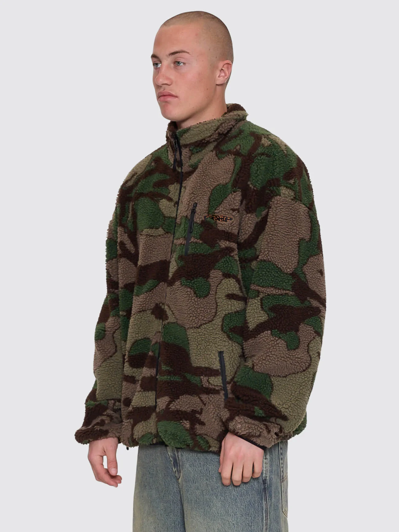 Plain Sight Sherpa Jacket - Camo Green - Image 3