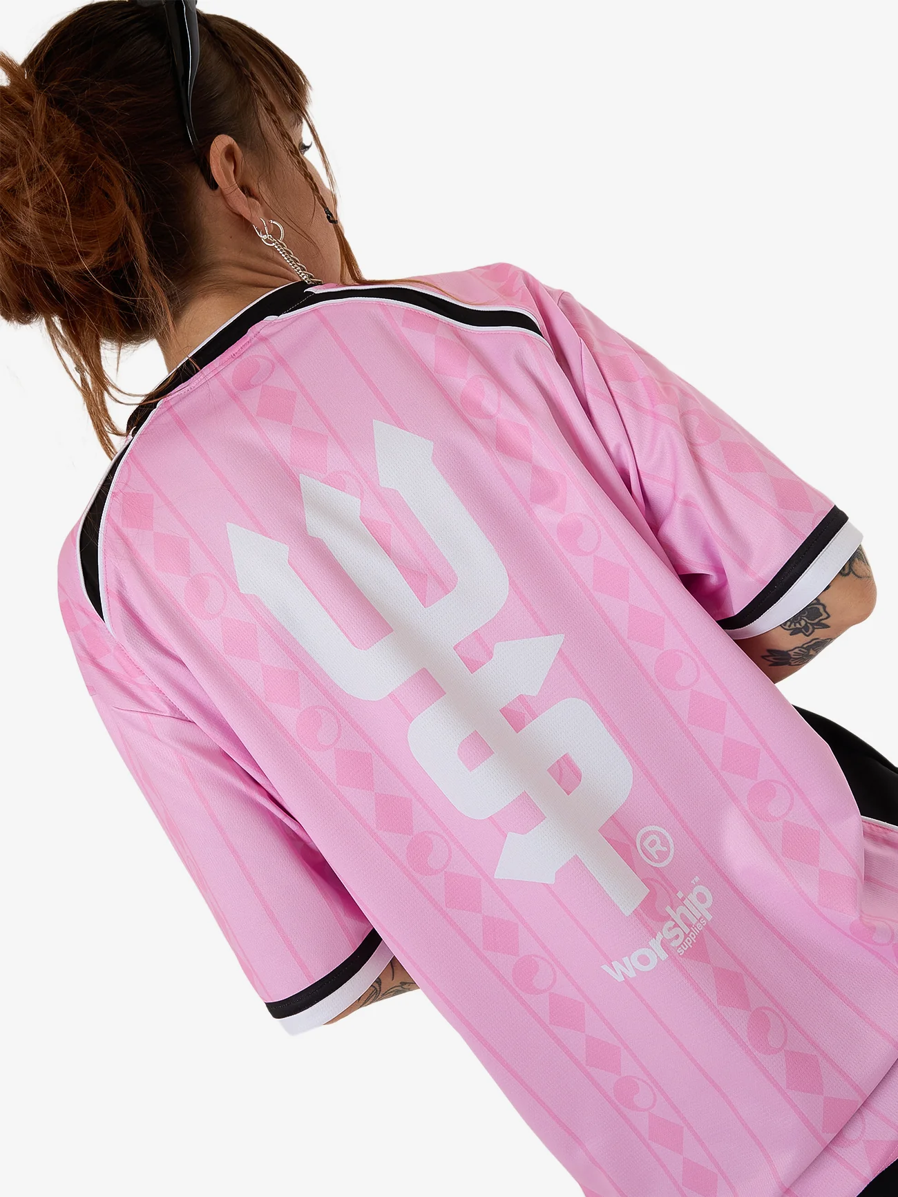 Player V-Neck Football Jersey - Bubblegum Pink - Image 8