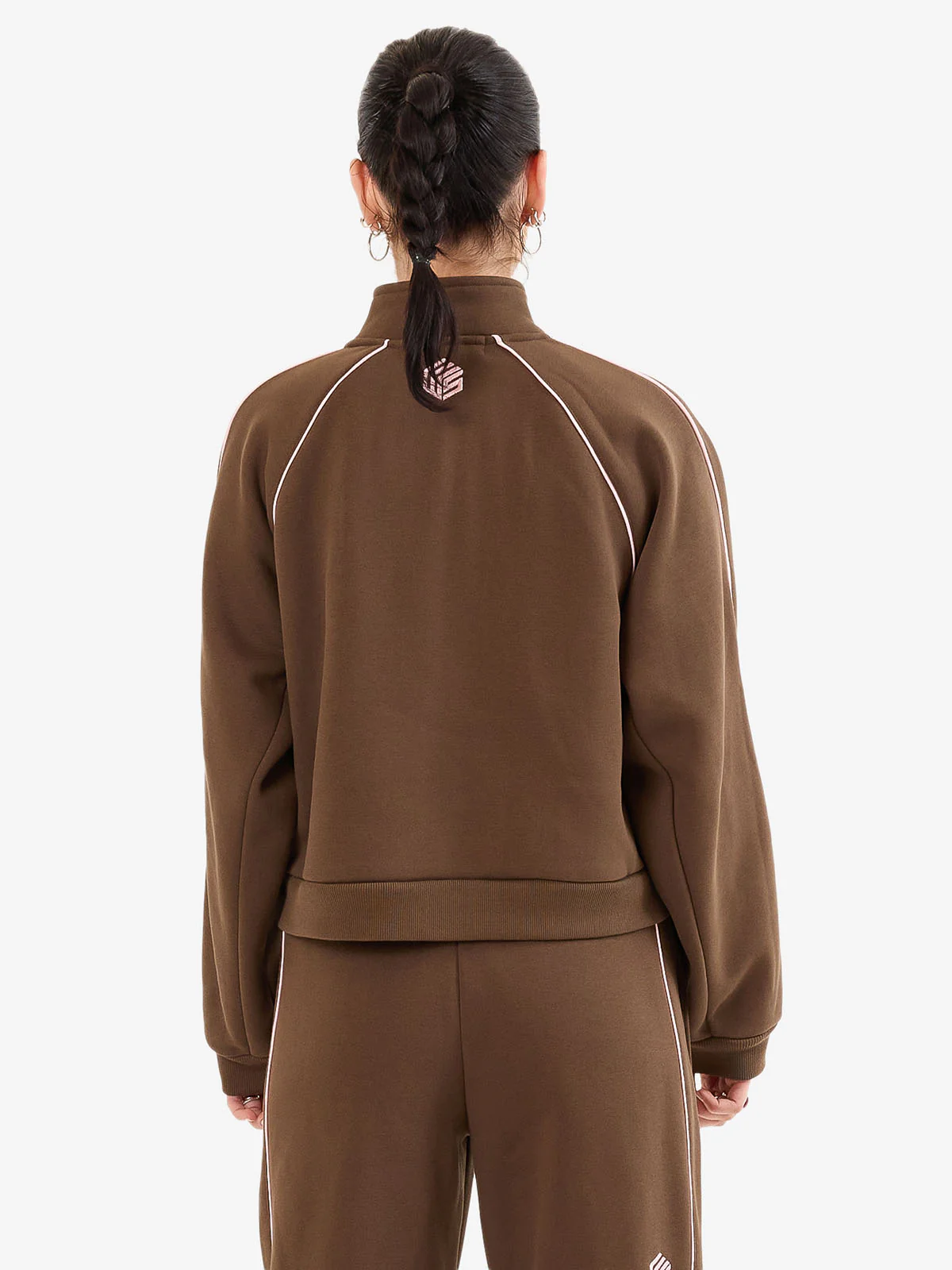 Punter Fleece Track Jacket - Chocolate - Image 3
