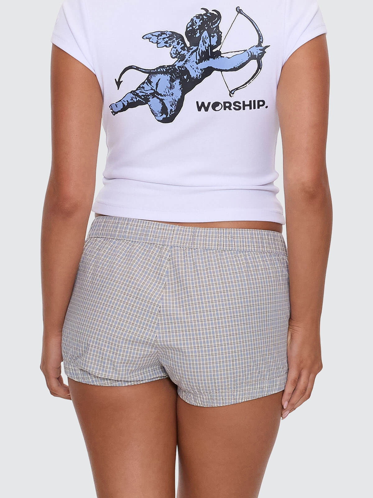 Push Back Ruched Boxer Short - Blue - Image 4