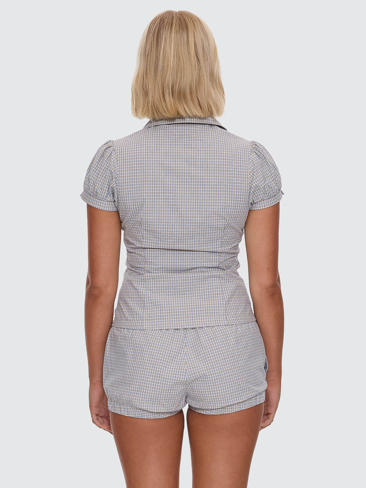 Push Back Short Sleeve Shirt - Blue - Image 6