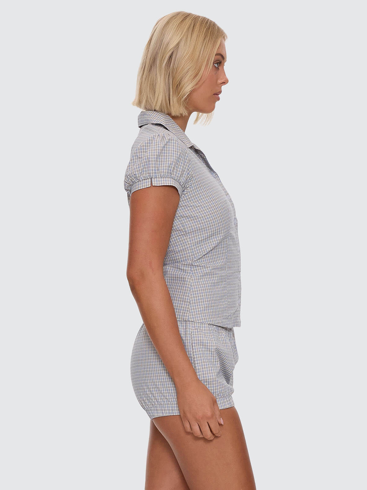 Push Back Short Sleeve Shirt - Blue - Image 7