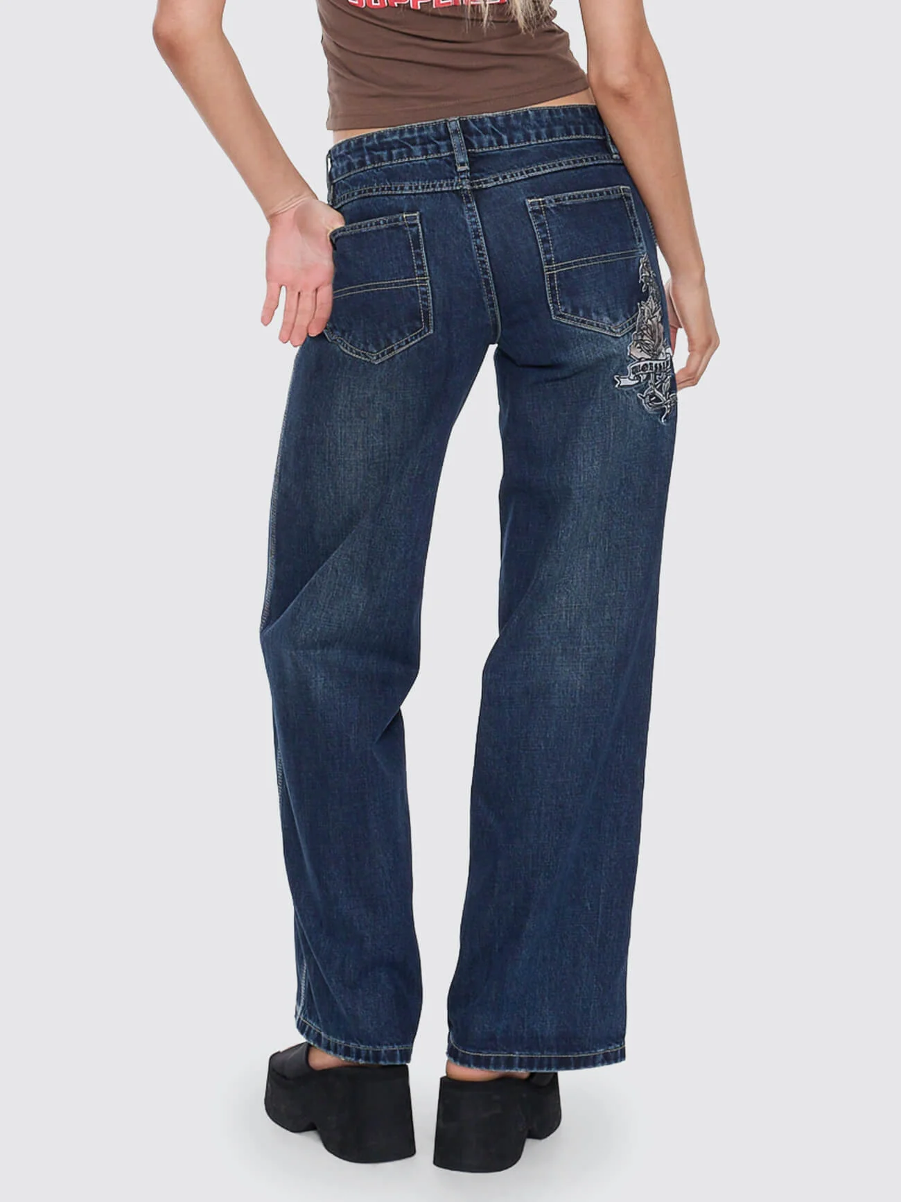 Rebellion Baggy Low Rider Jean - Dirty Midnight Blue - Image 4