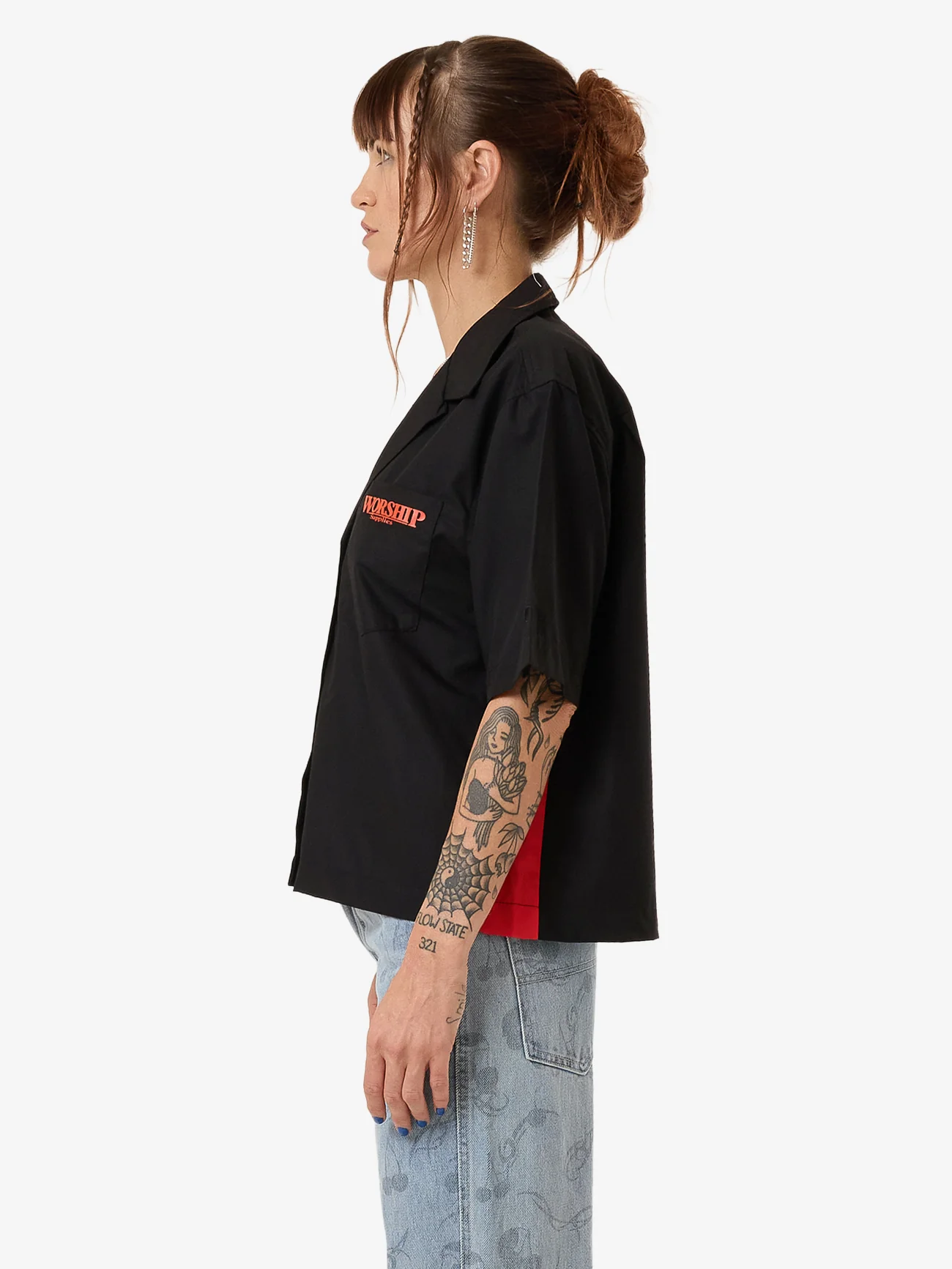 Reckless Bowling Shirt - Black Red Contrast - Image 3