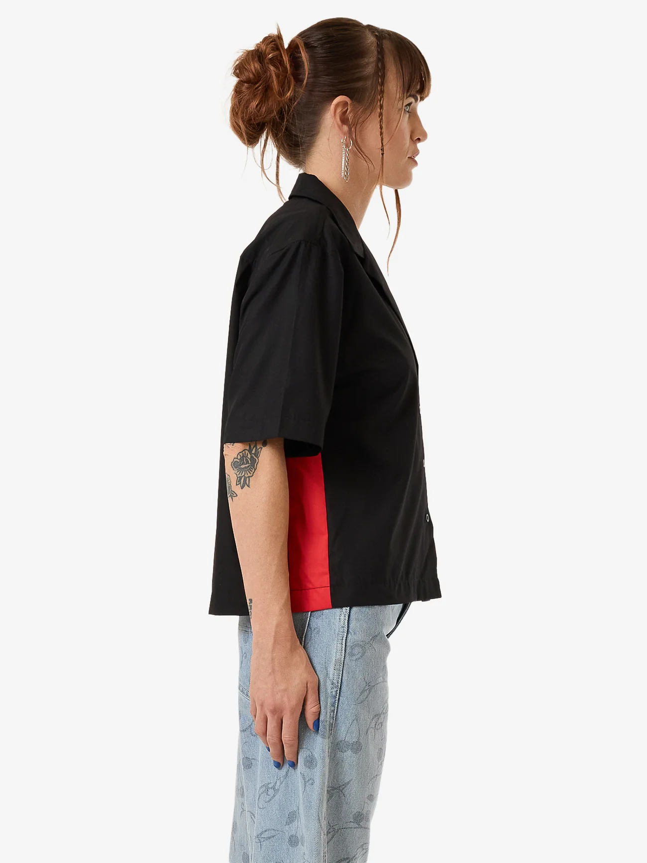 Reckless Bowling Shirt - Black Red Contrast - Image 4