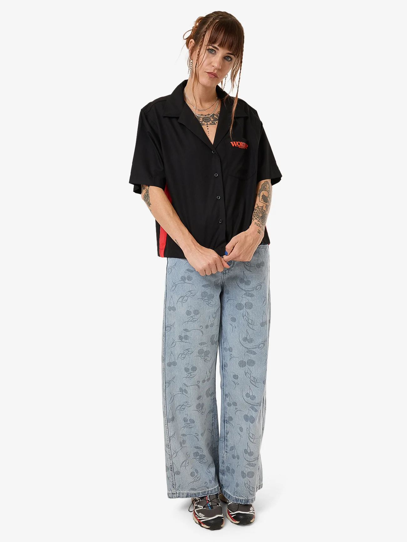 Reckless Bowling Shirt - Black Red Contrast - Image 5