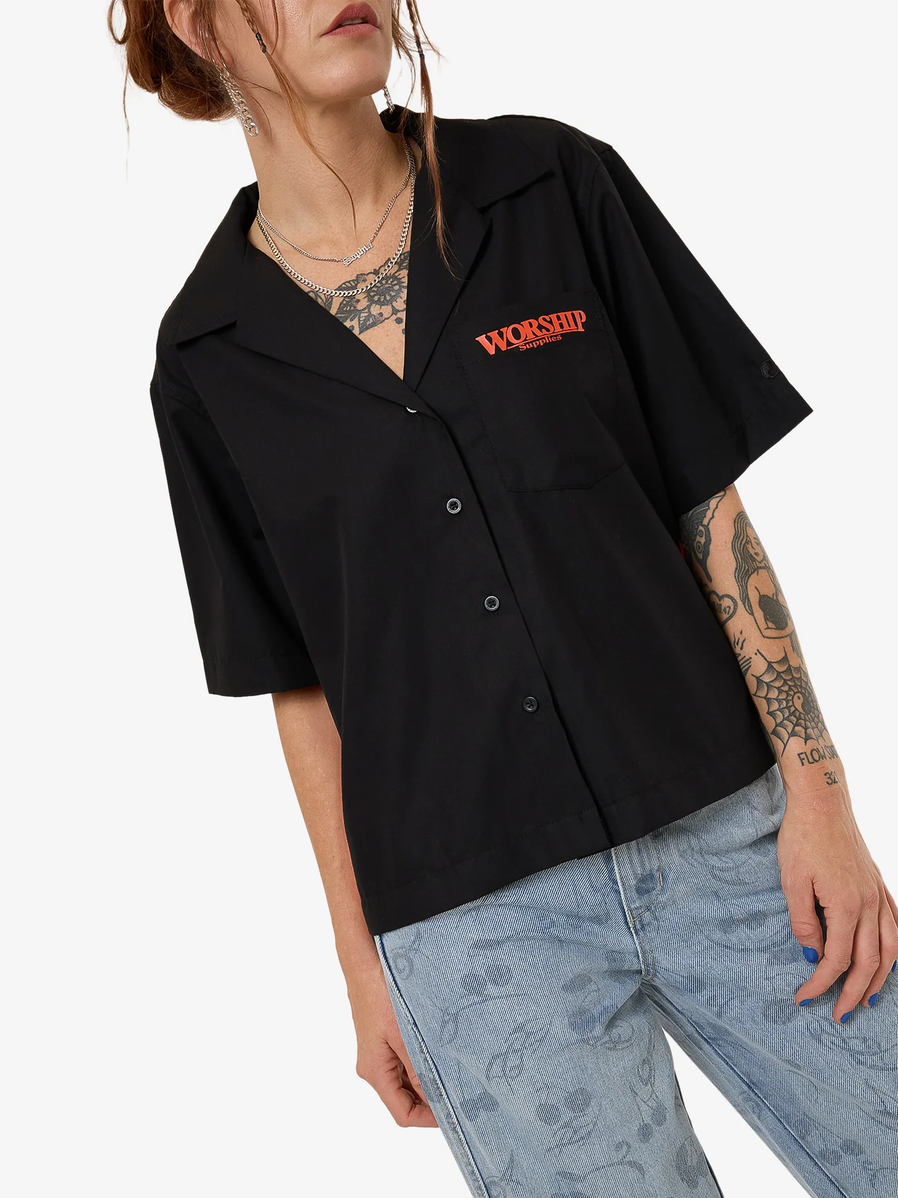 Reckless Bowling Shirt - Black Red Contrast - Image 6