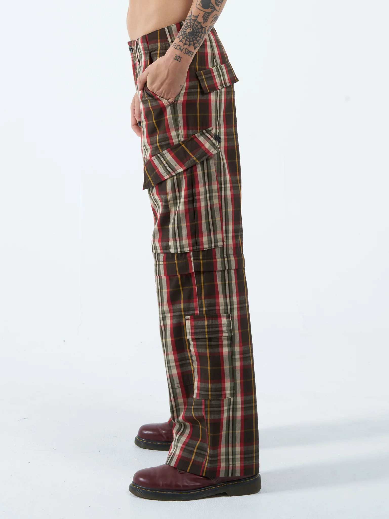 Recreation Plaid Zip Off Cargo Pant - Raindrum - Image 2