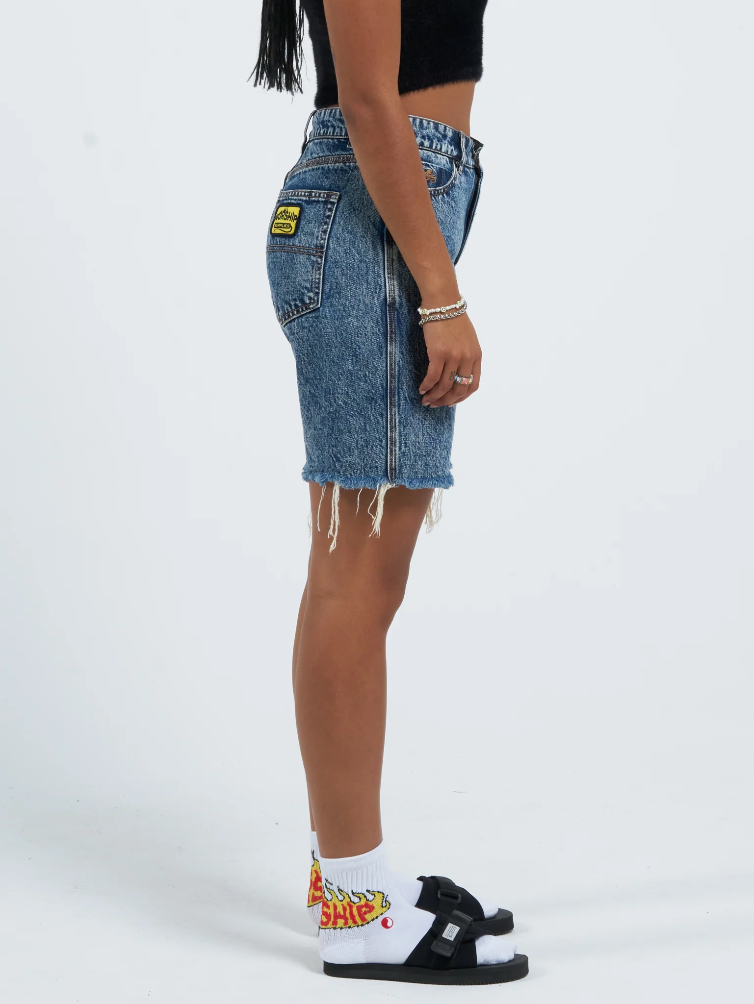 Rest Stop Sloucher Short - Indigo Acid - Image 3