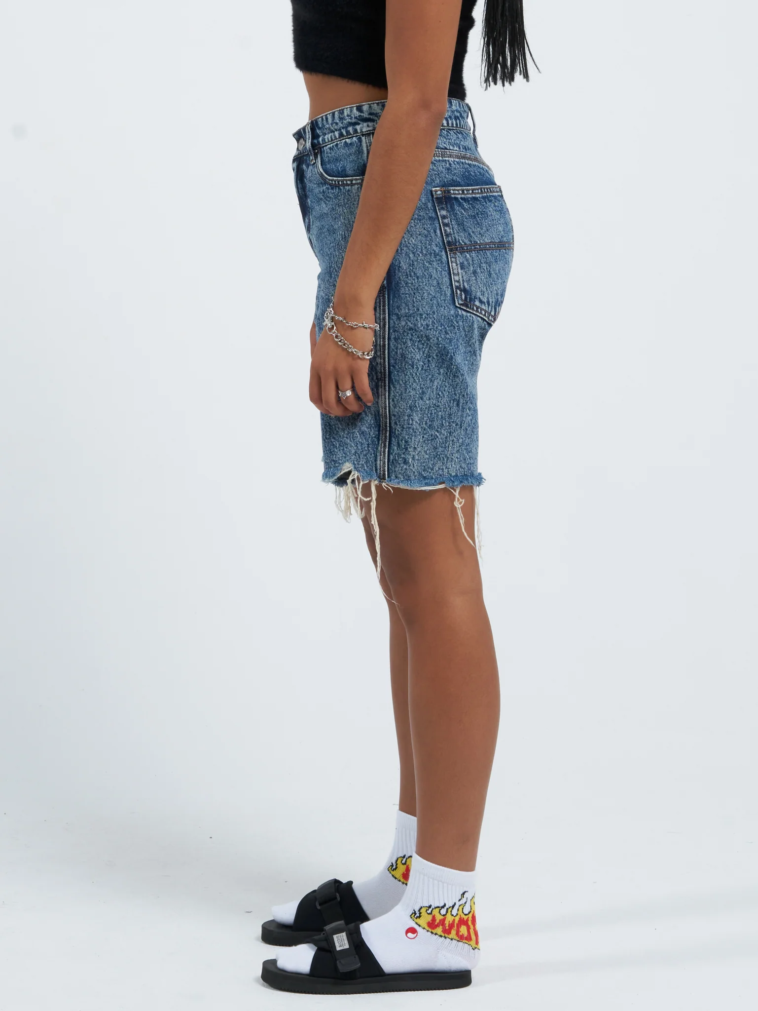 Rest Stop Sloucher Short - Indigo Acid - Image 4